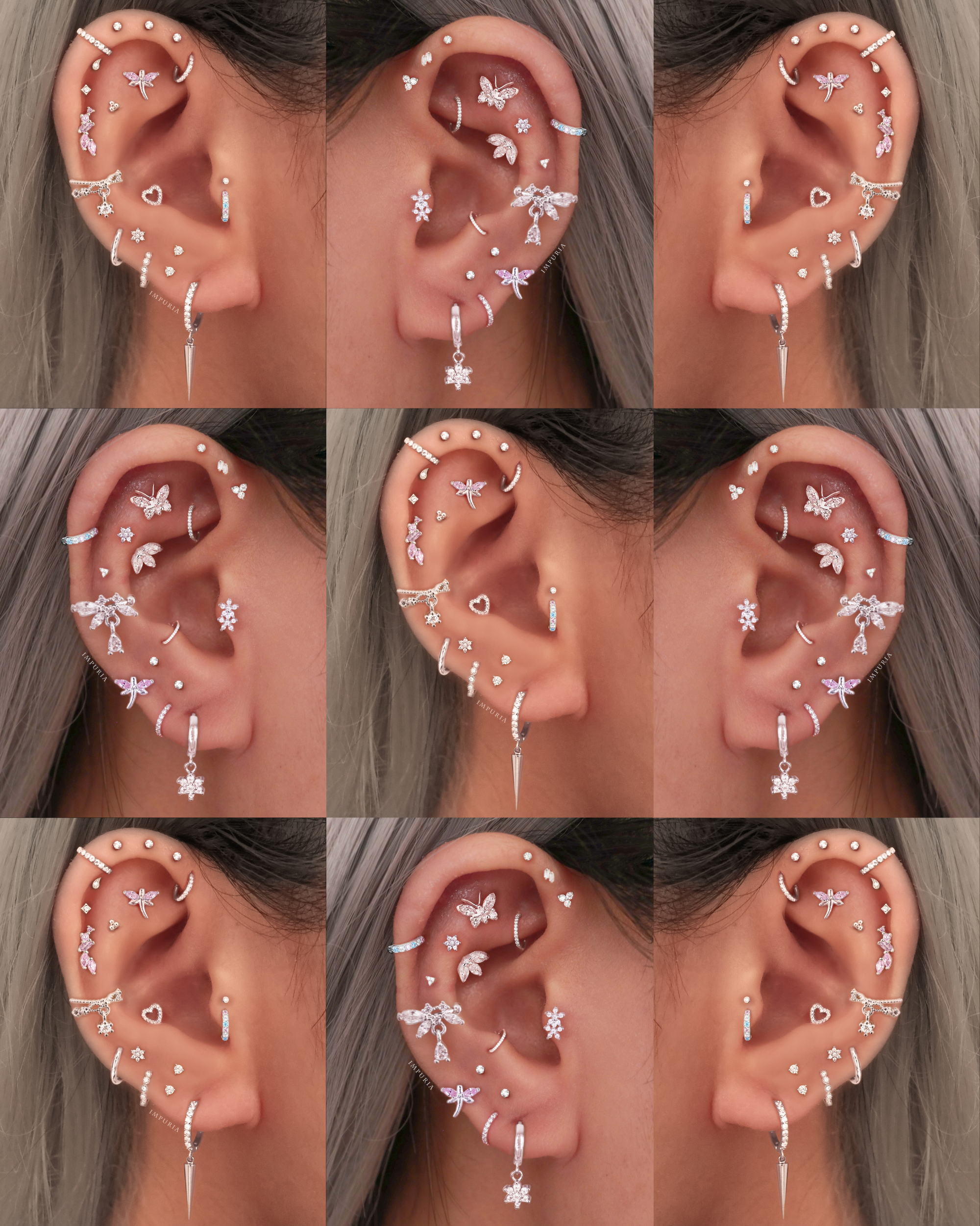 Mirage Rainbow Crystal Pave Eternity Hoop Huggie Earrings