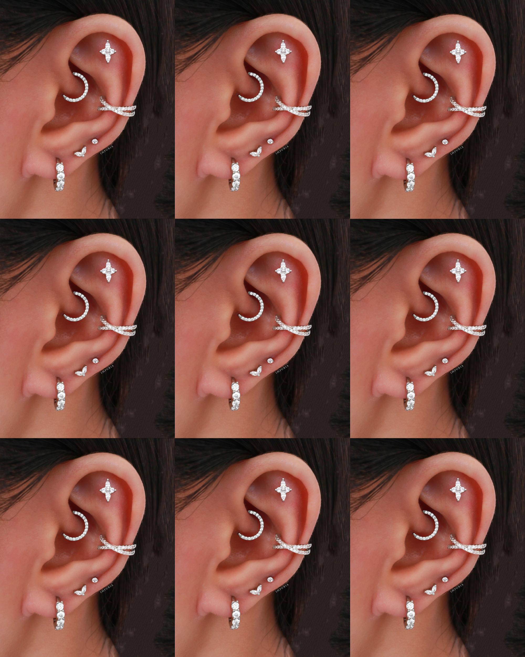 Glint Chunky Crystal Pave Hoop Huggie Earrings