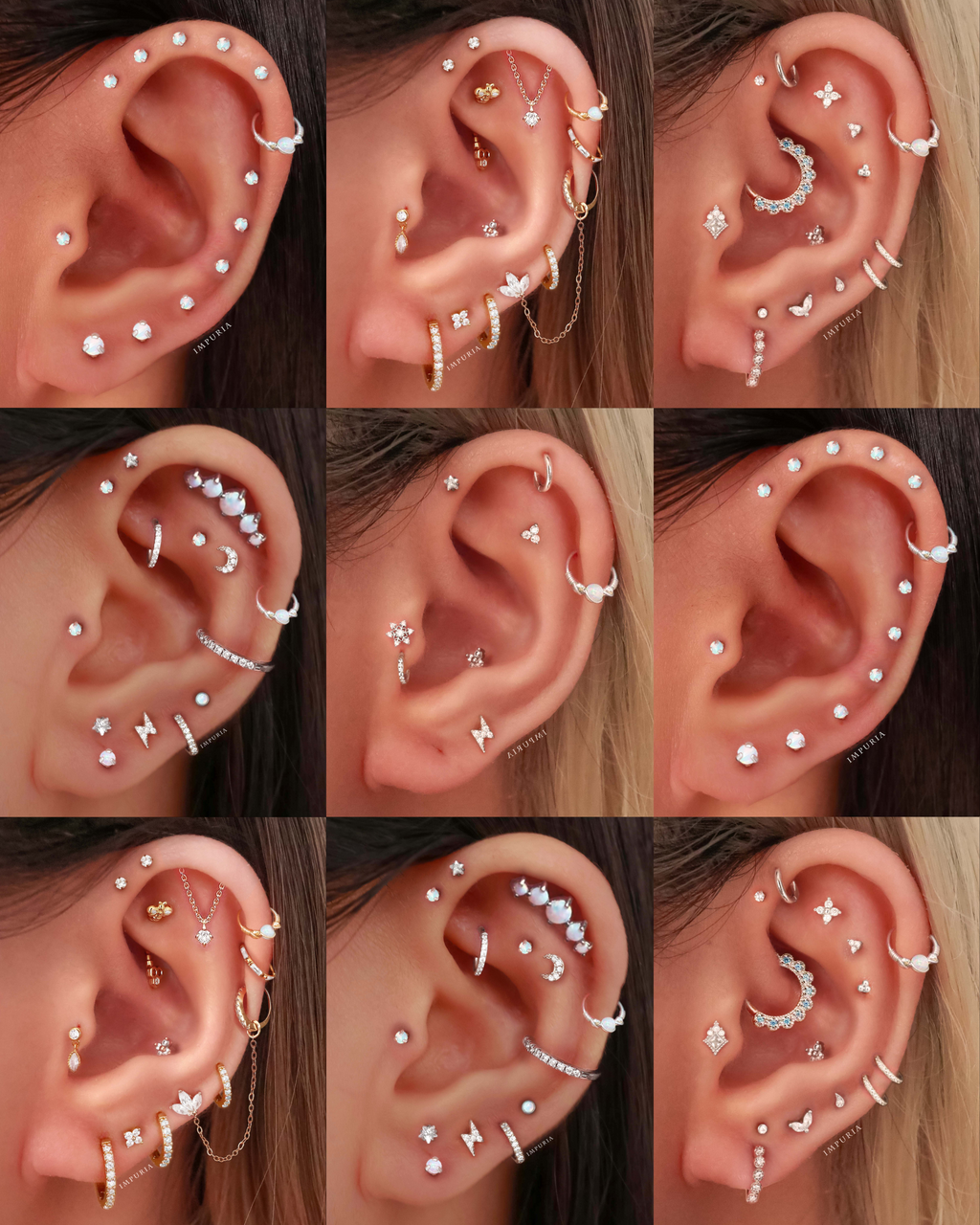 Prismatic Opal Eternity Hinged Segment Hoop Ring Clicker