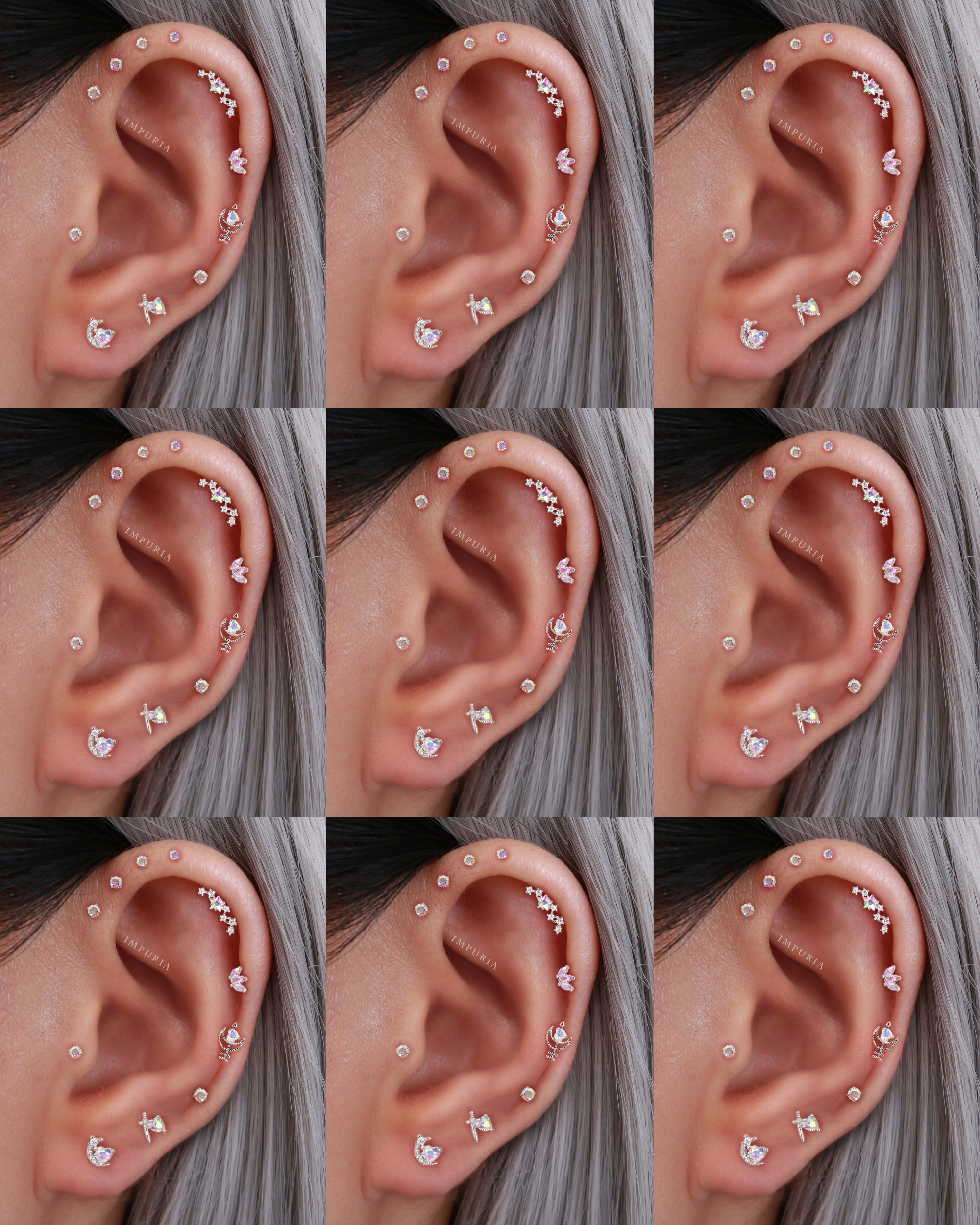 Galaxy Cluster Star Ear Piercing Earring Stud