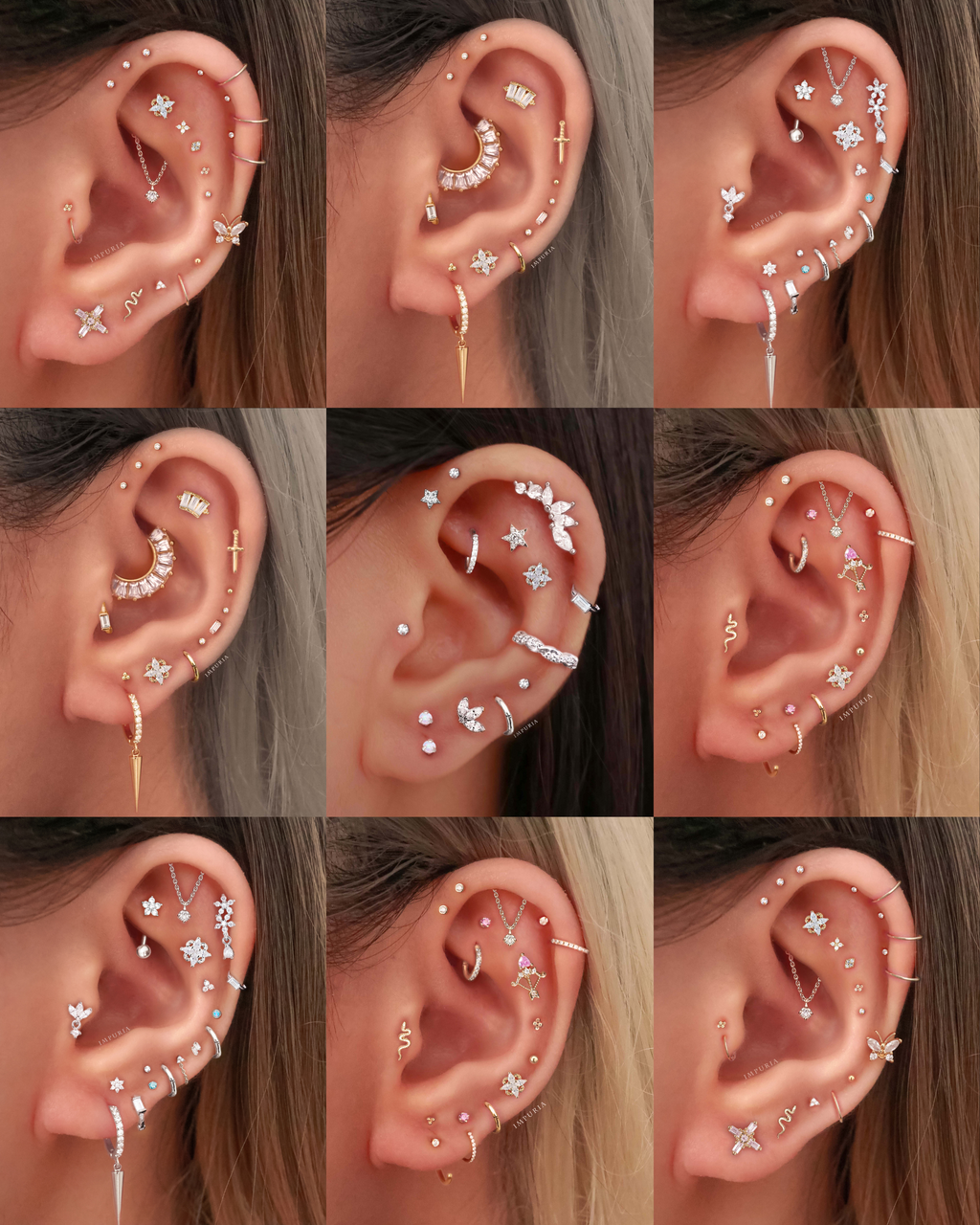 Cathedrale Milgrain Beaded Ear Piercing Stud