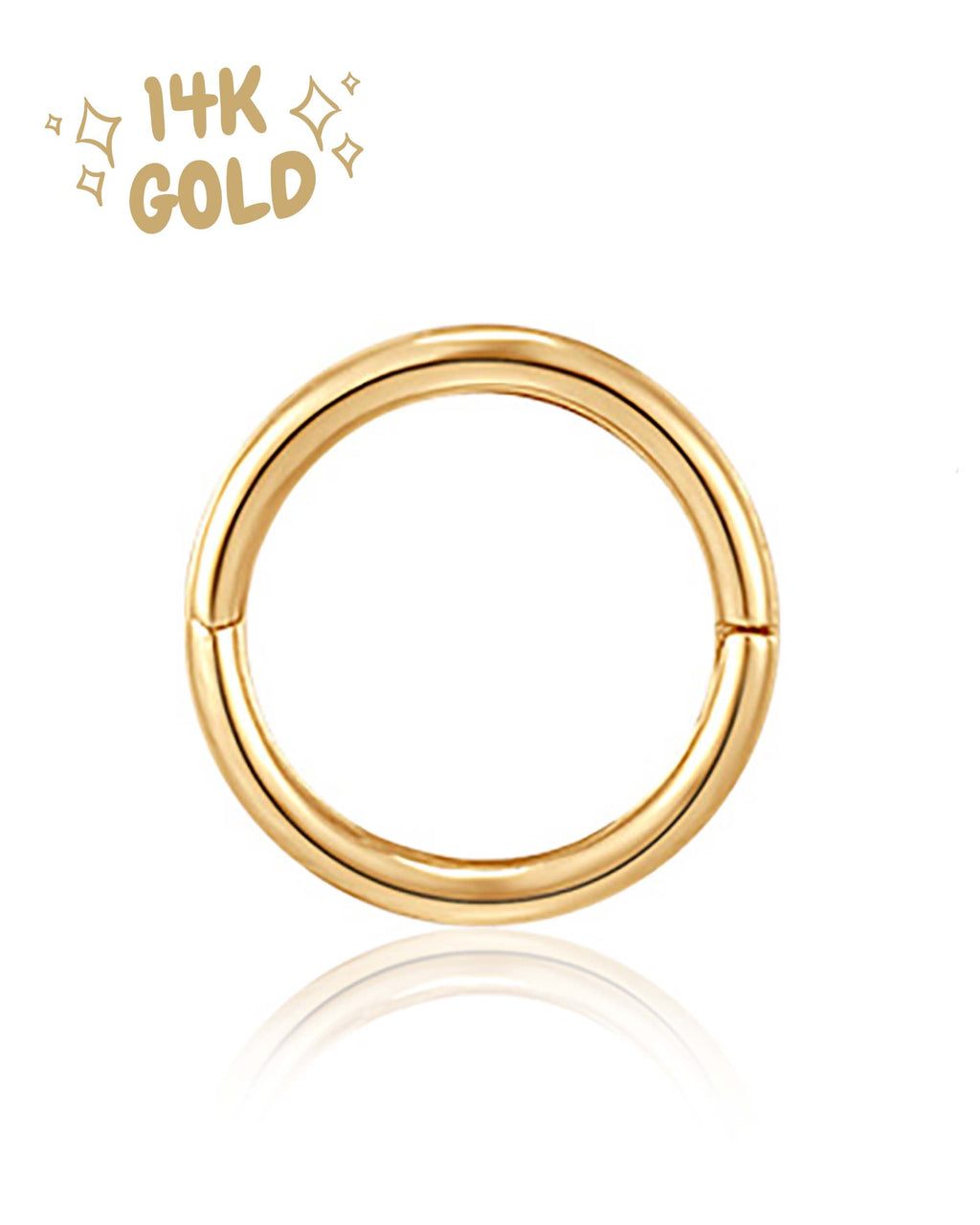Purity Simple 14K Gold Polished Hinged Hoop Ring Clicker