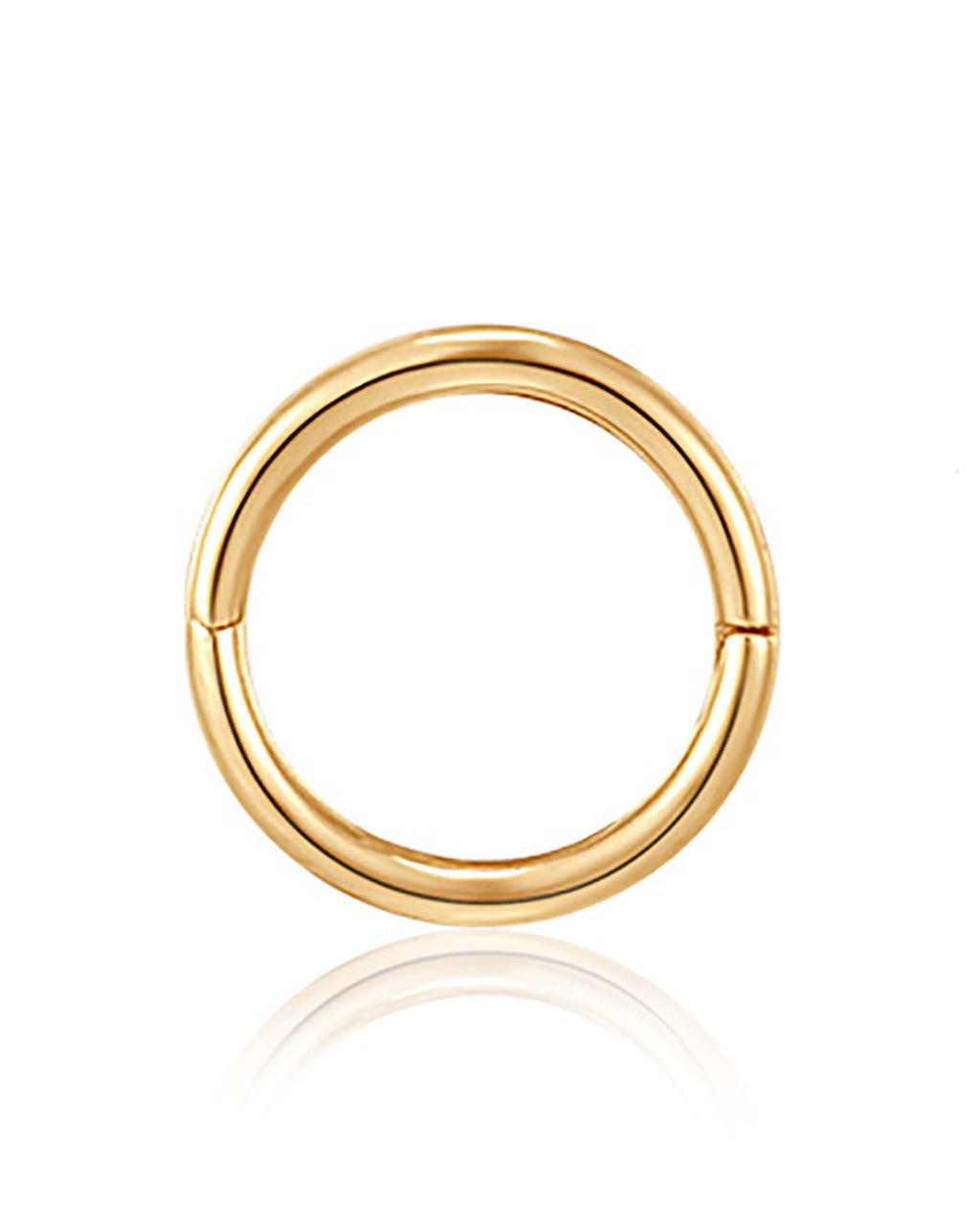 Purity Simple 14K Gold Polished Hinged Hoop Ring Clicker