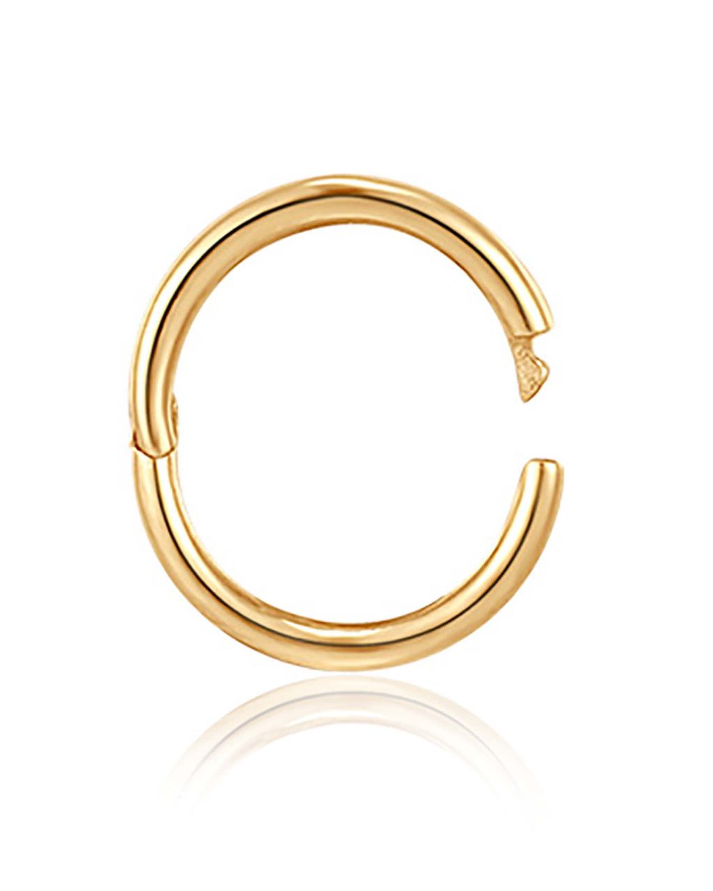 Purity Simple 14K Gold Polished Hinged Hoop Ring Clicker