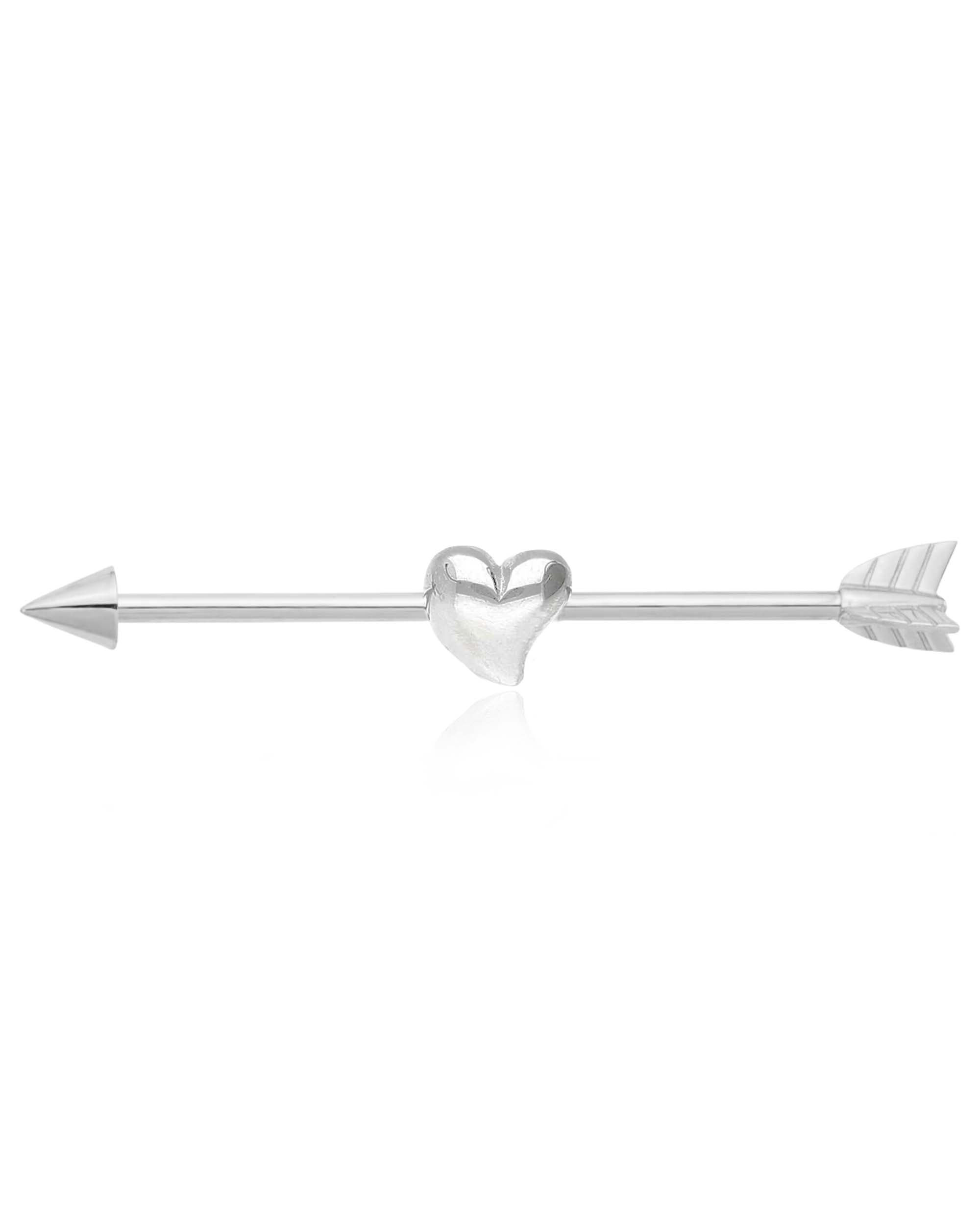 Quiver Heart Arrow Industrial Barbell Piercing Bar
