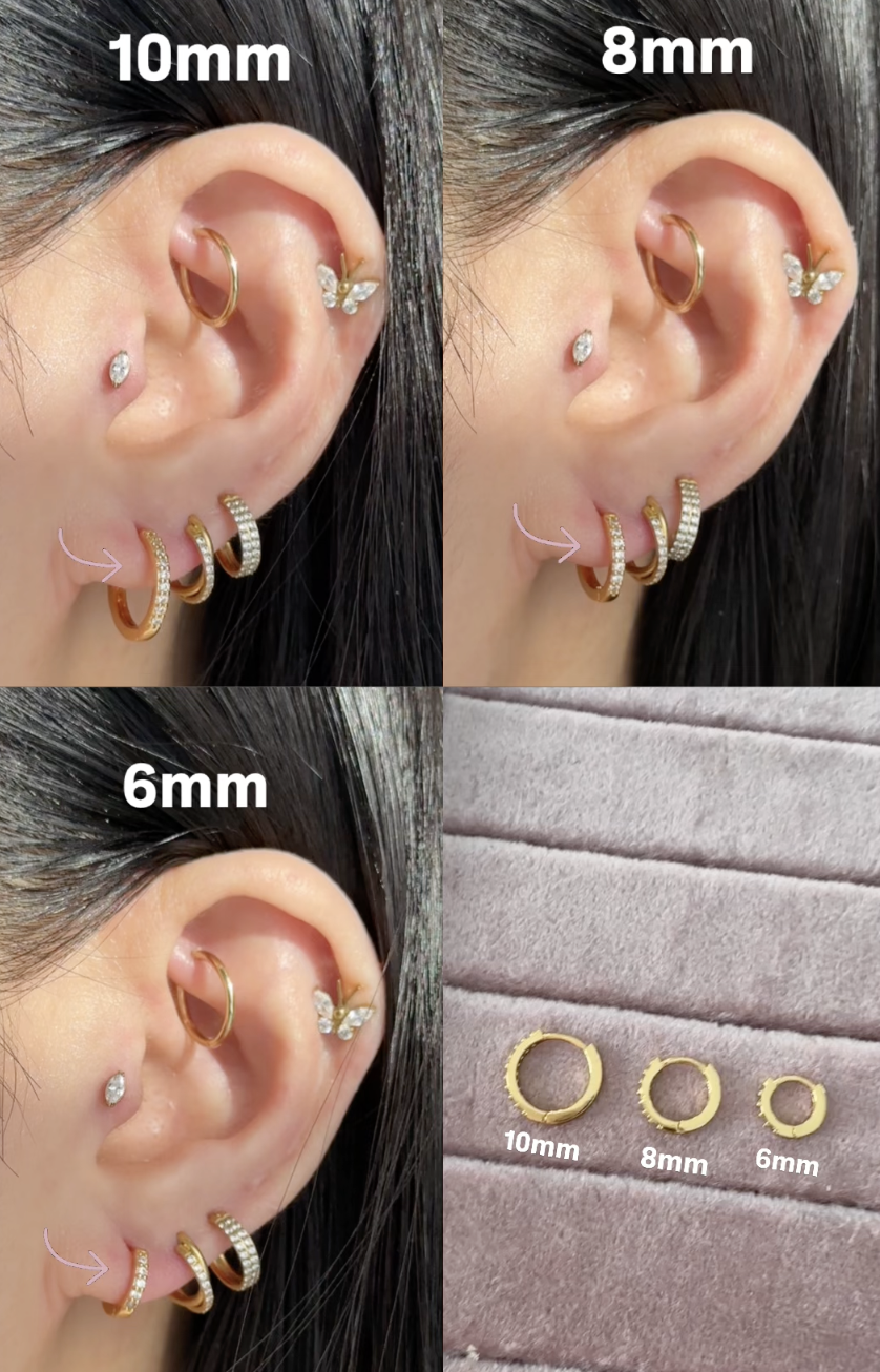 Jane Crystal Pave Eternity Hoop Huggie Earrings