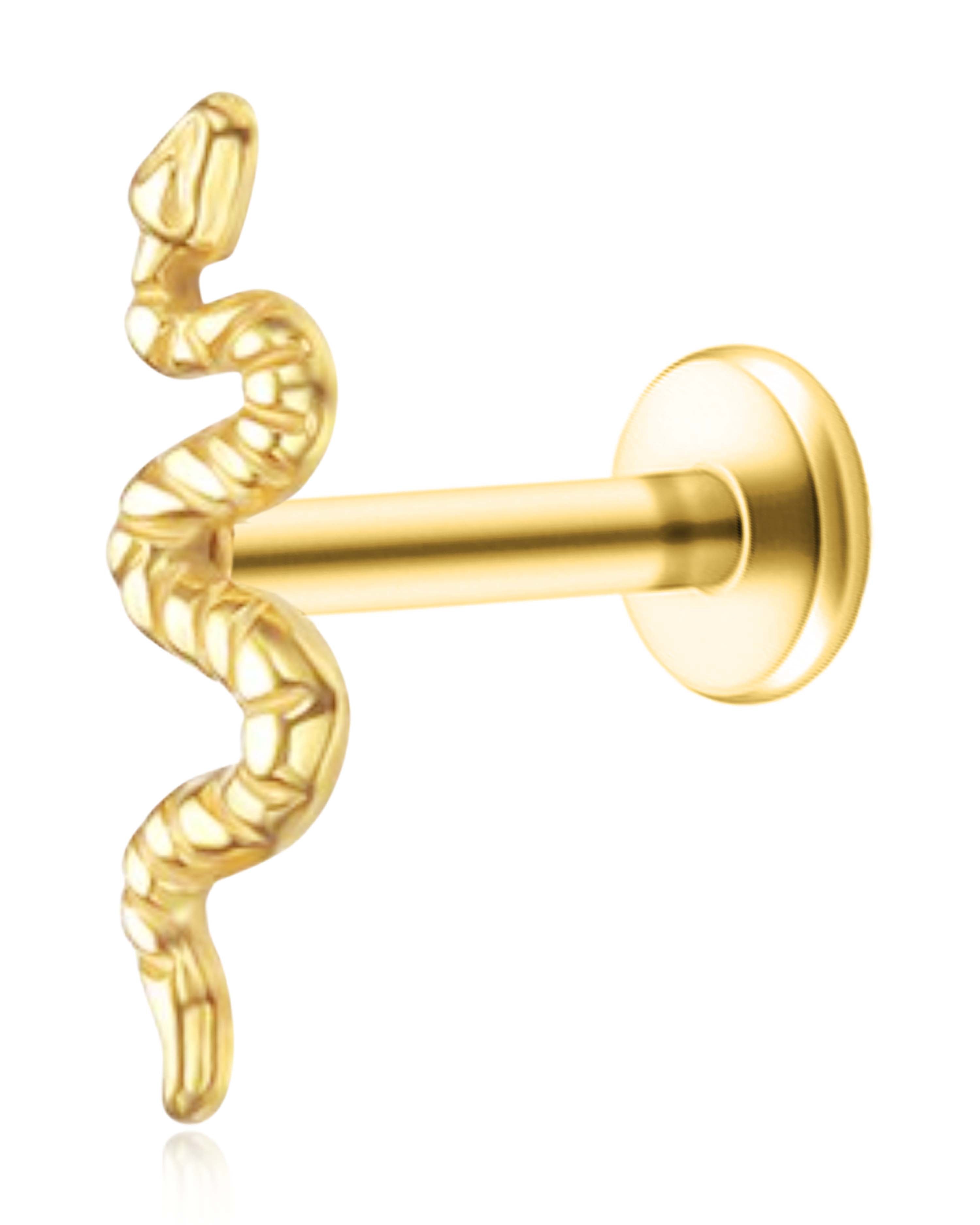 Serpent Polished Snake Ear Piercing Earring Stud