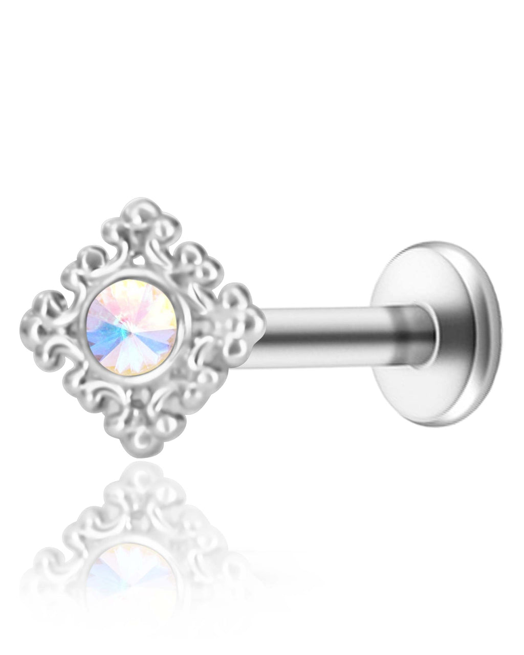 Shrina Aurora Borealis Crystal Fleur Ear Piercing Earring Stud