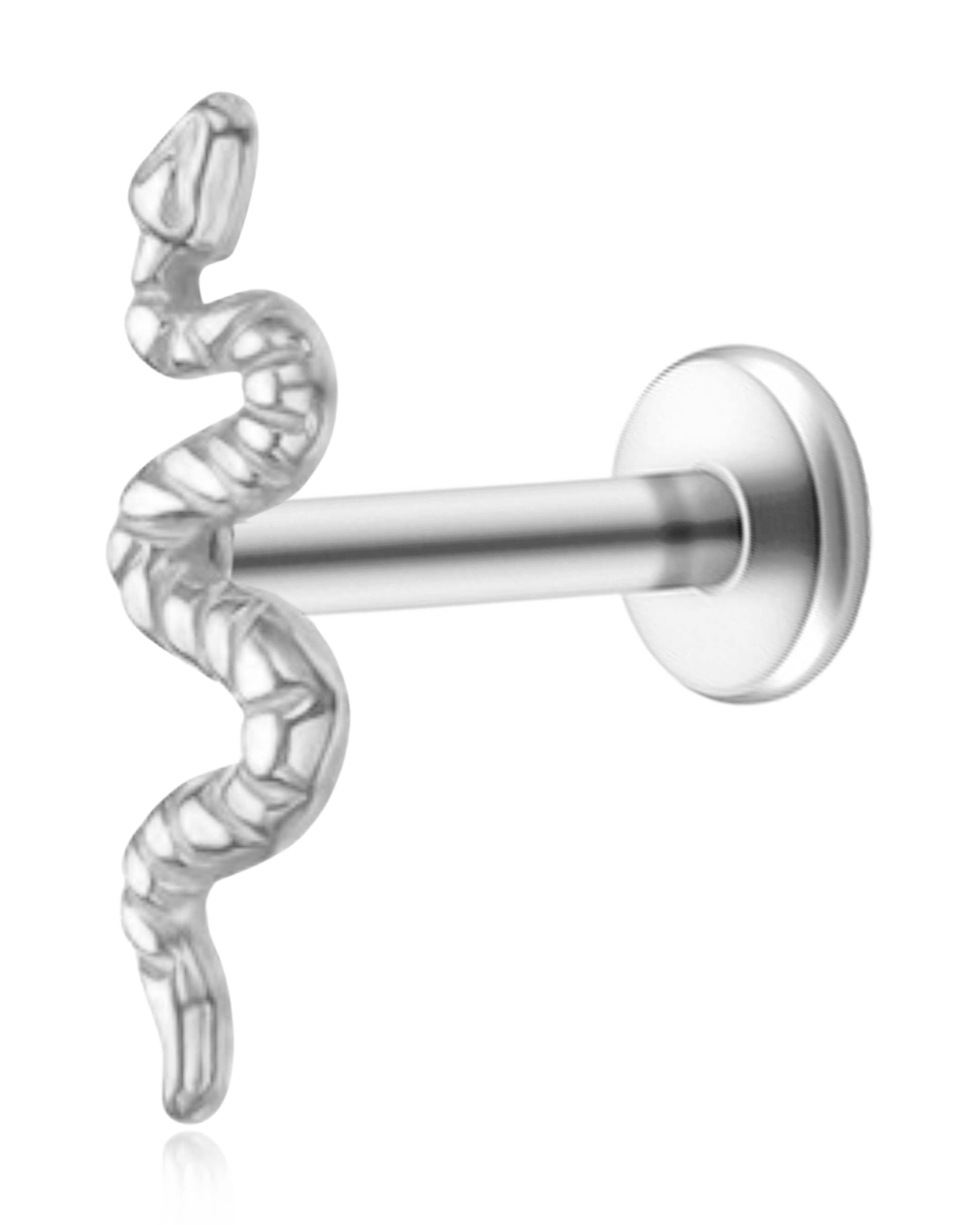 Serpent Polished Snake Ear Piercing Earring Stud