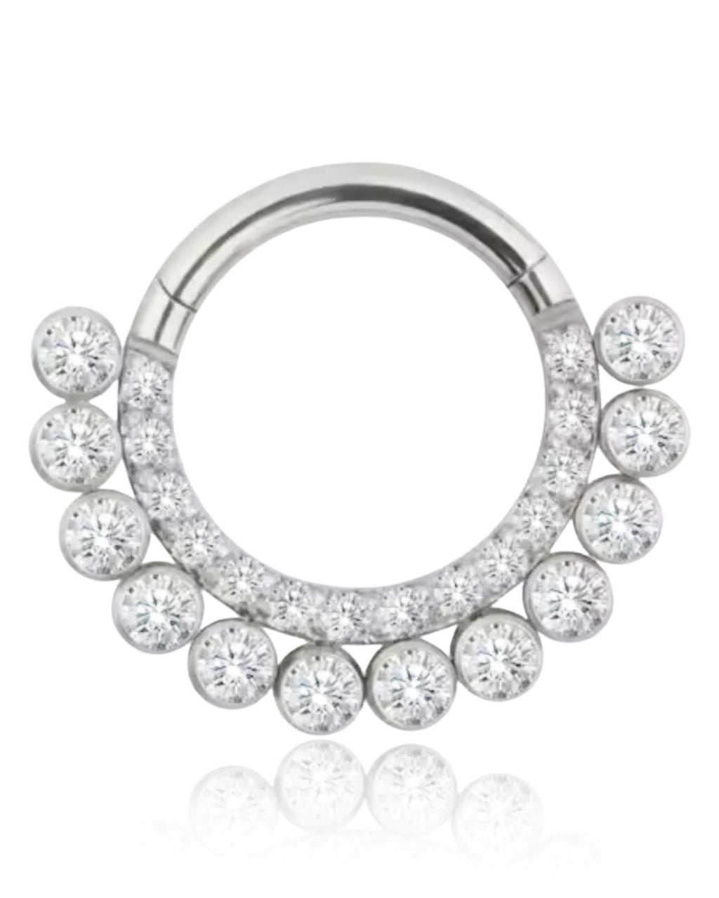 Sphere Bezel Daith Hoop Ring Clicker