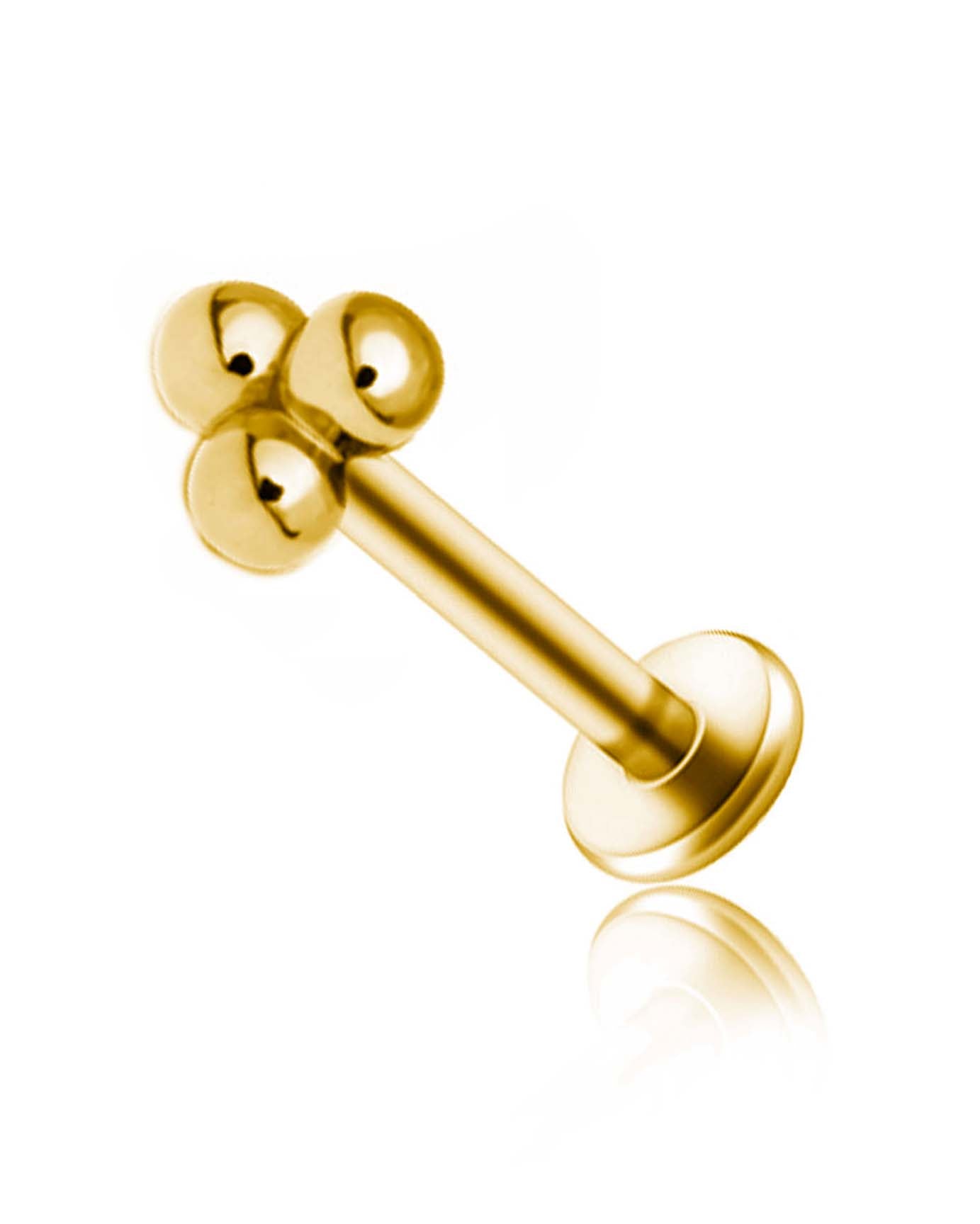 Trinity Polished Triple Ball Milgrain Ear Piercing Stud