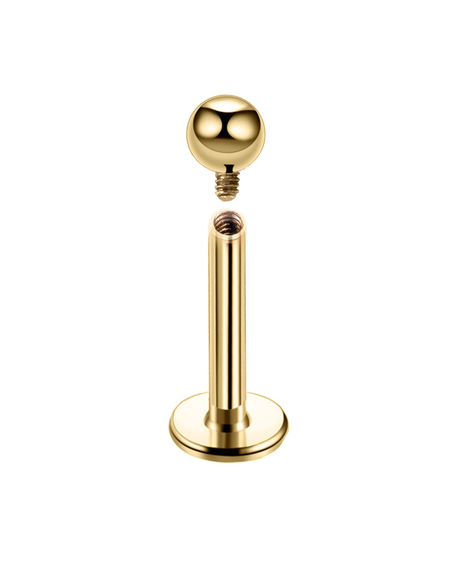 Val Polished Ball Threaded Ear Piercing Earring Stud Set