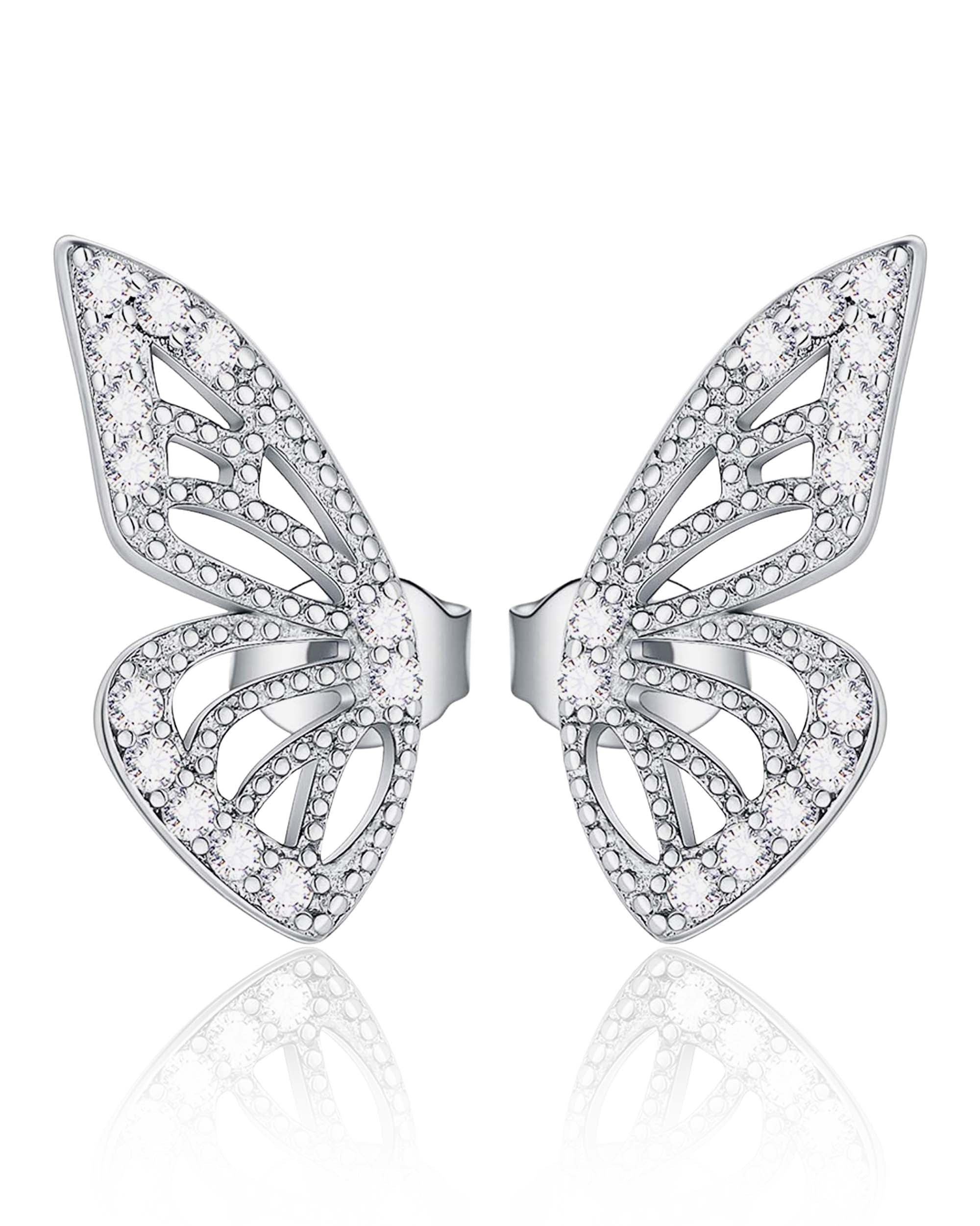 Flutter Butterfly Wings Double Stud Earrings