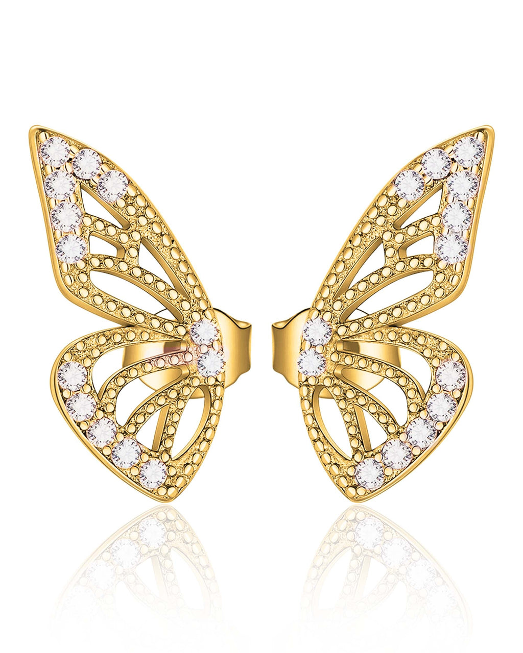 Flutter Butterfly Wings Double Stud Earrings