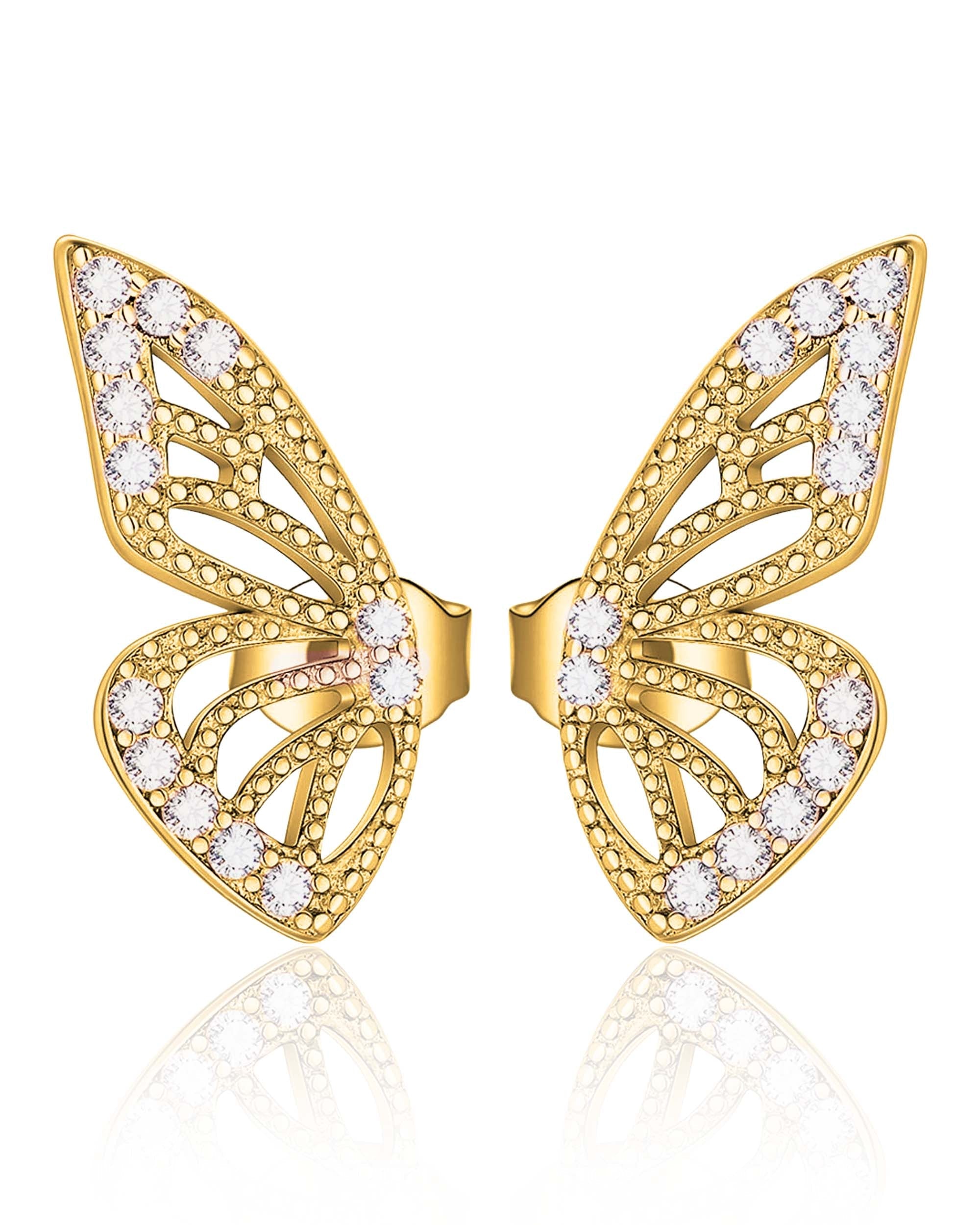 Flutter Butterfly Wings Double Stud Earrings