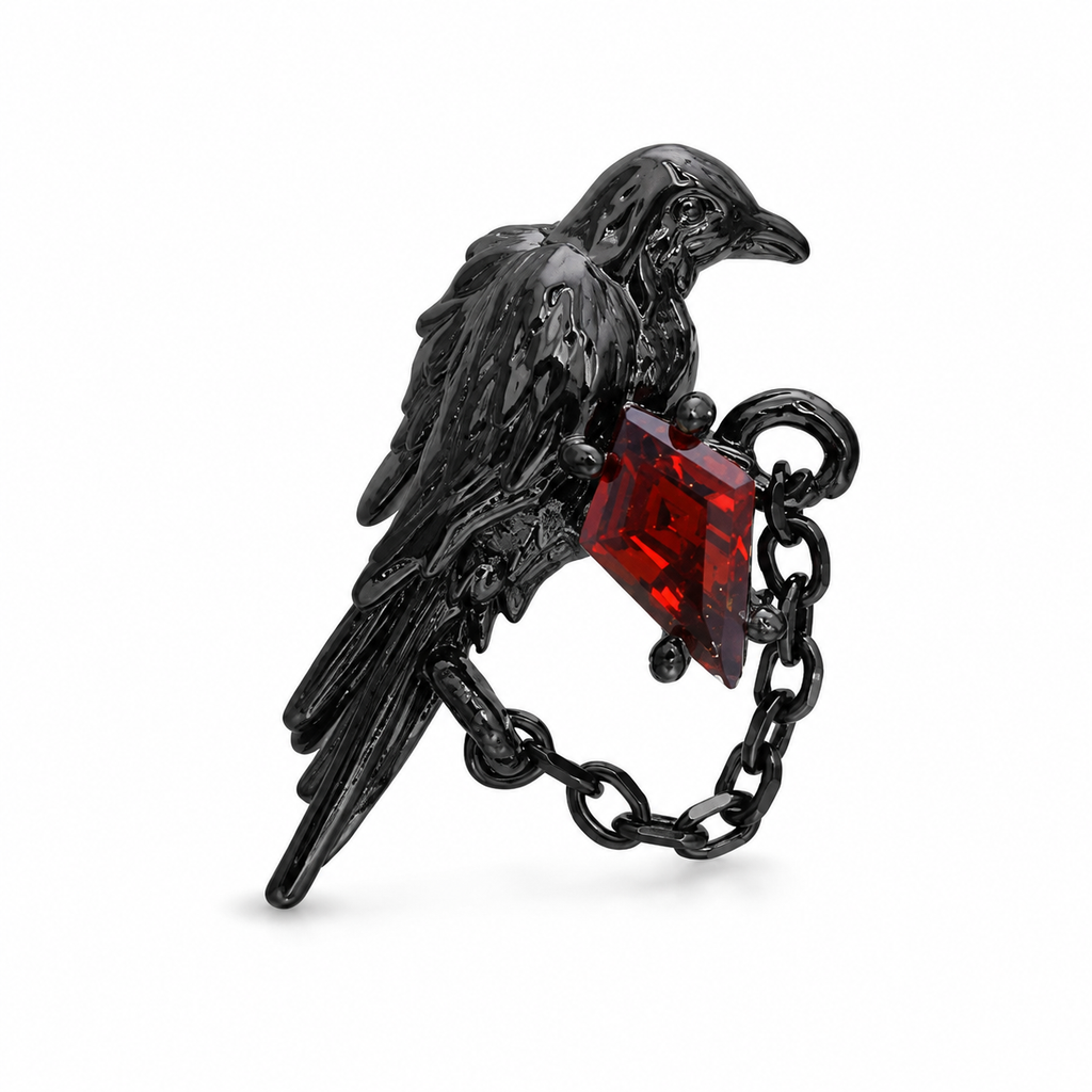 Crimson Raven Chain 925 Sterling Silver Earrings – alternate product view