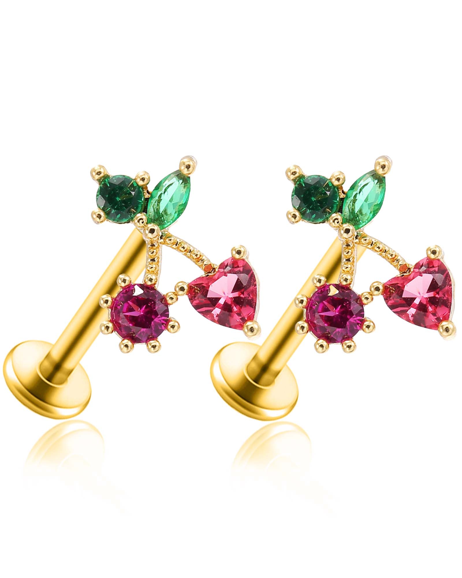 Sakura Cherry Ear Piercing Stud