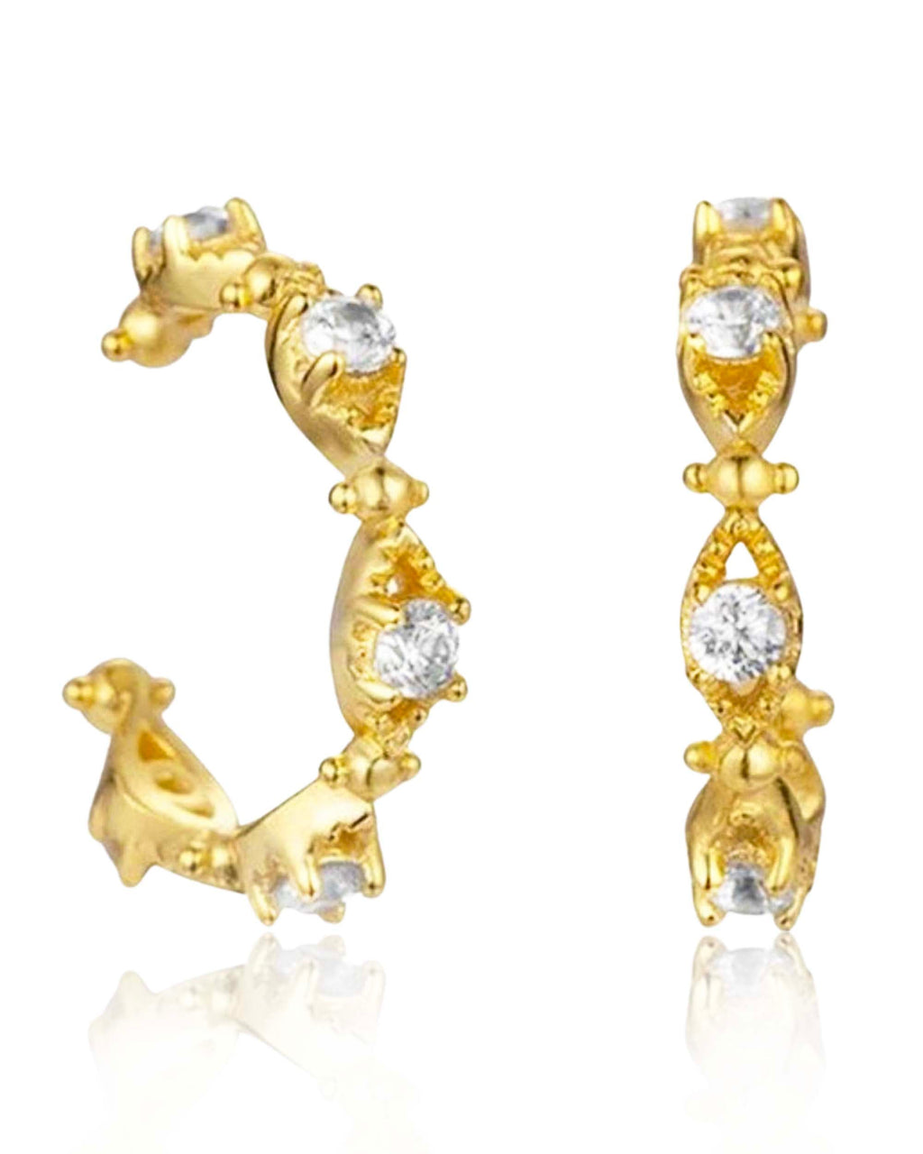Couture Crystal Milgrain Ear Cuff Earring Set