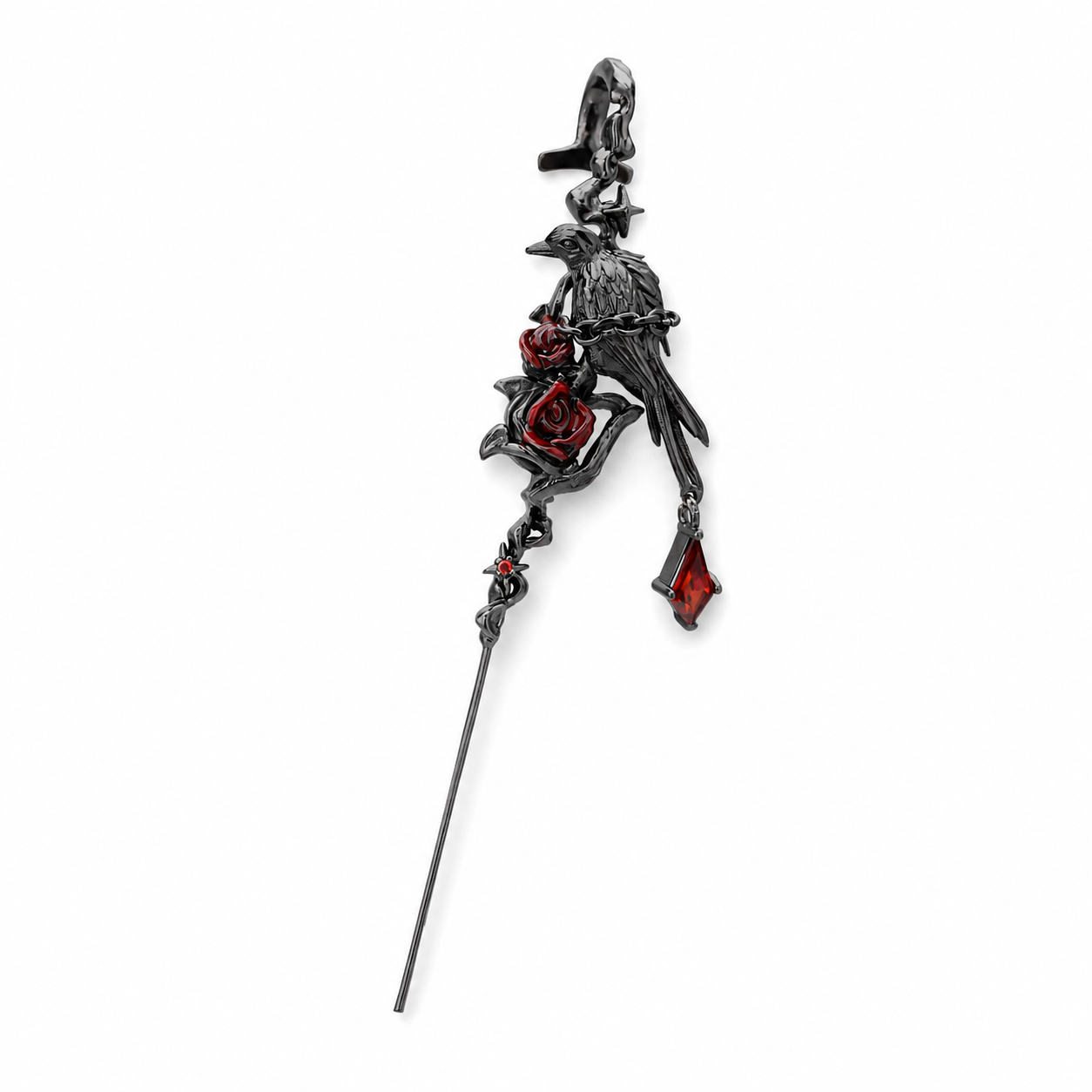 Raven Thorn Needle Drop Earrings