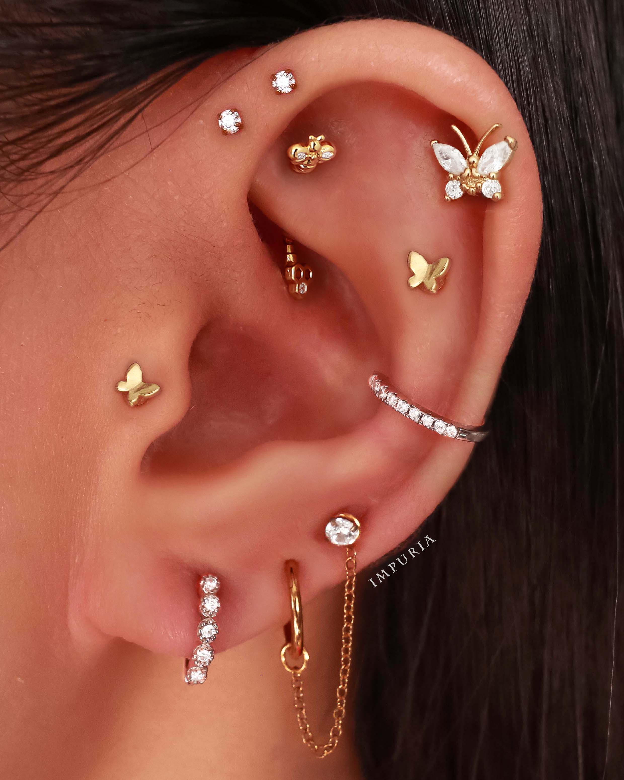 Grace Butterfly Ear Piercing Stud
