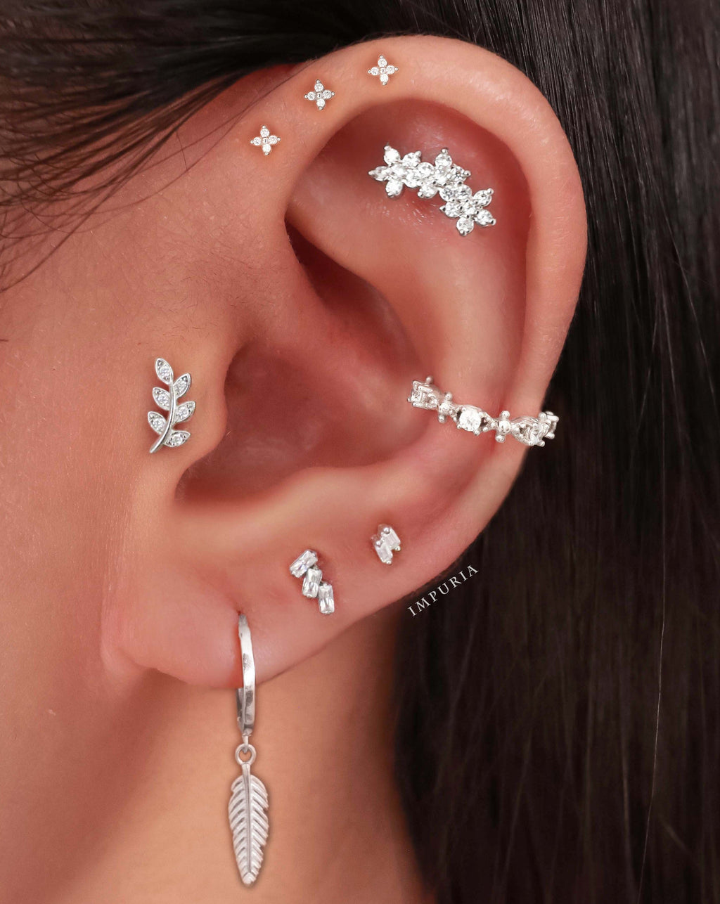 Couture Crystal Milgrain Ear Cuff Earring Set
