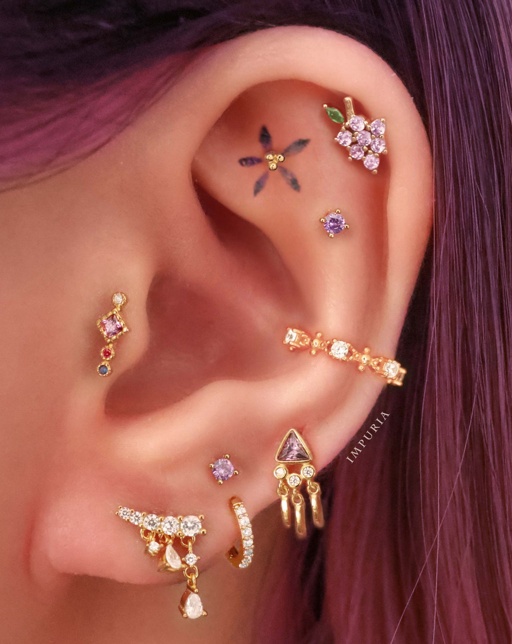 Couture Crystal Milgrain Ear Cuff Earring Set