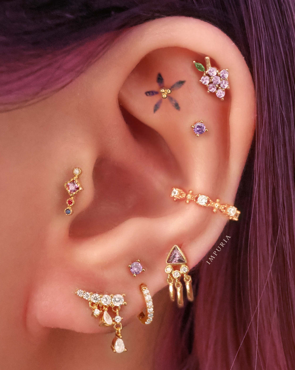 Jane Crystal Pave Eternity Hoop Huggie Earrings