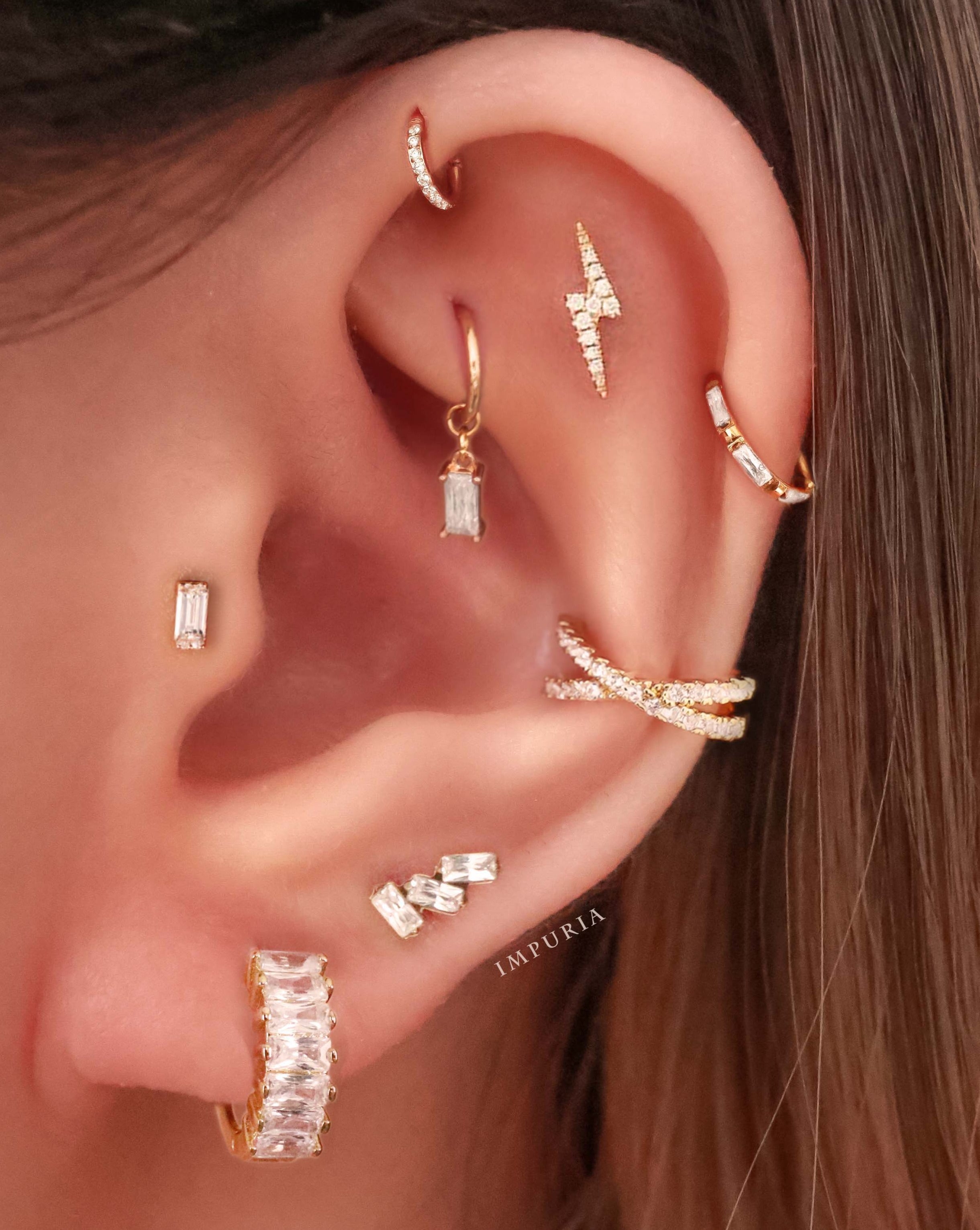 Blink Lightning Bolt Ear Piercing Stud