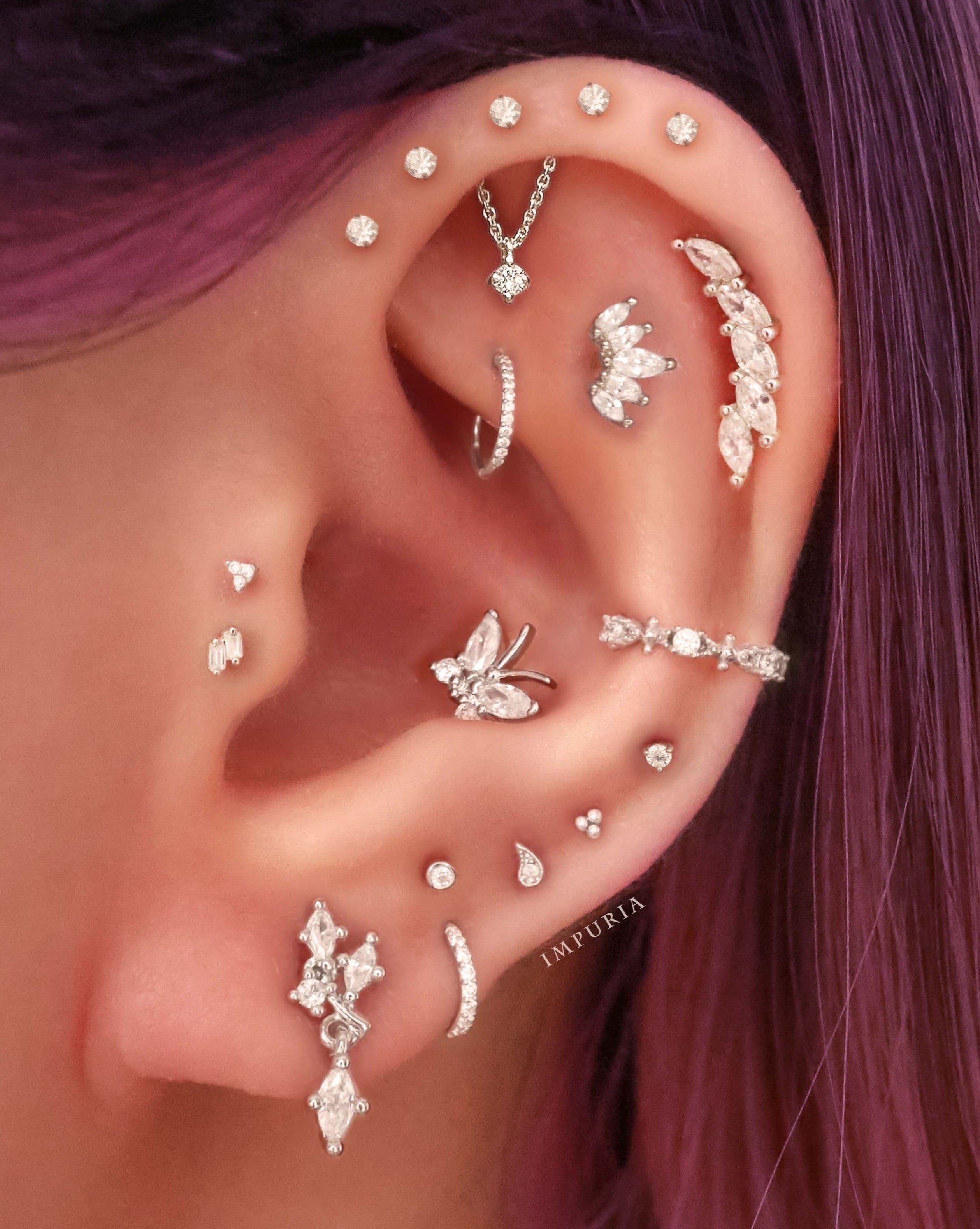 Bonbon Crystal Bezel Threaded 14K Gold Earring Stud