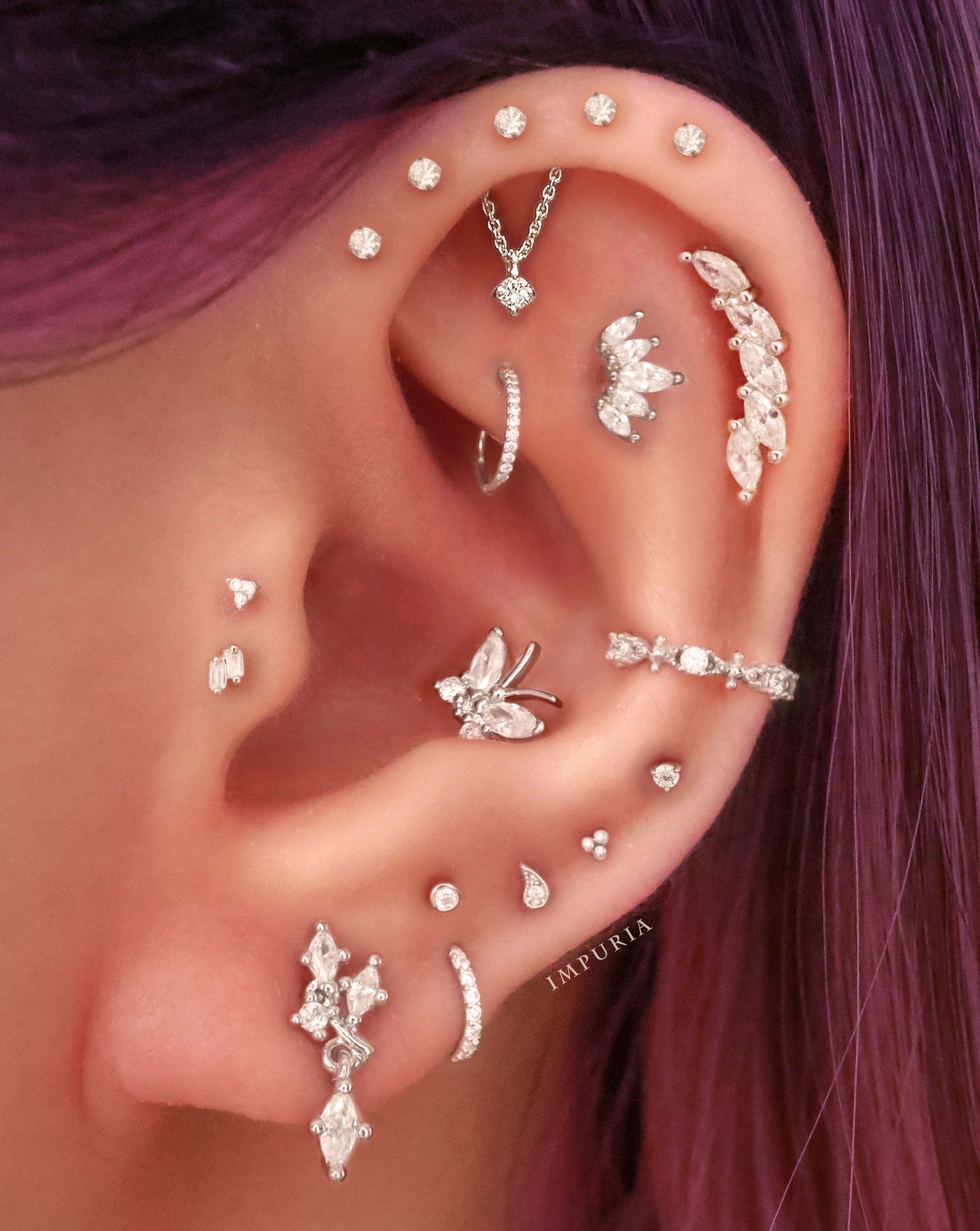 Couture Crystal Milgrain Ear Cuff Earring Set