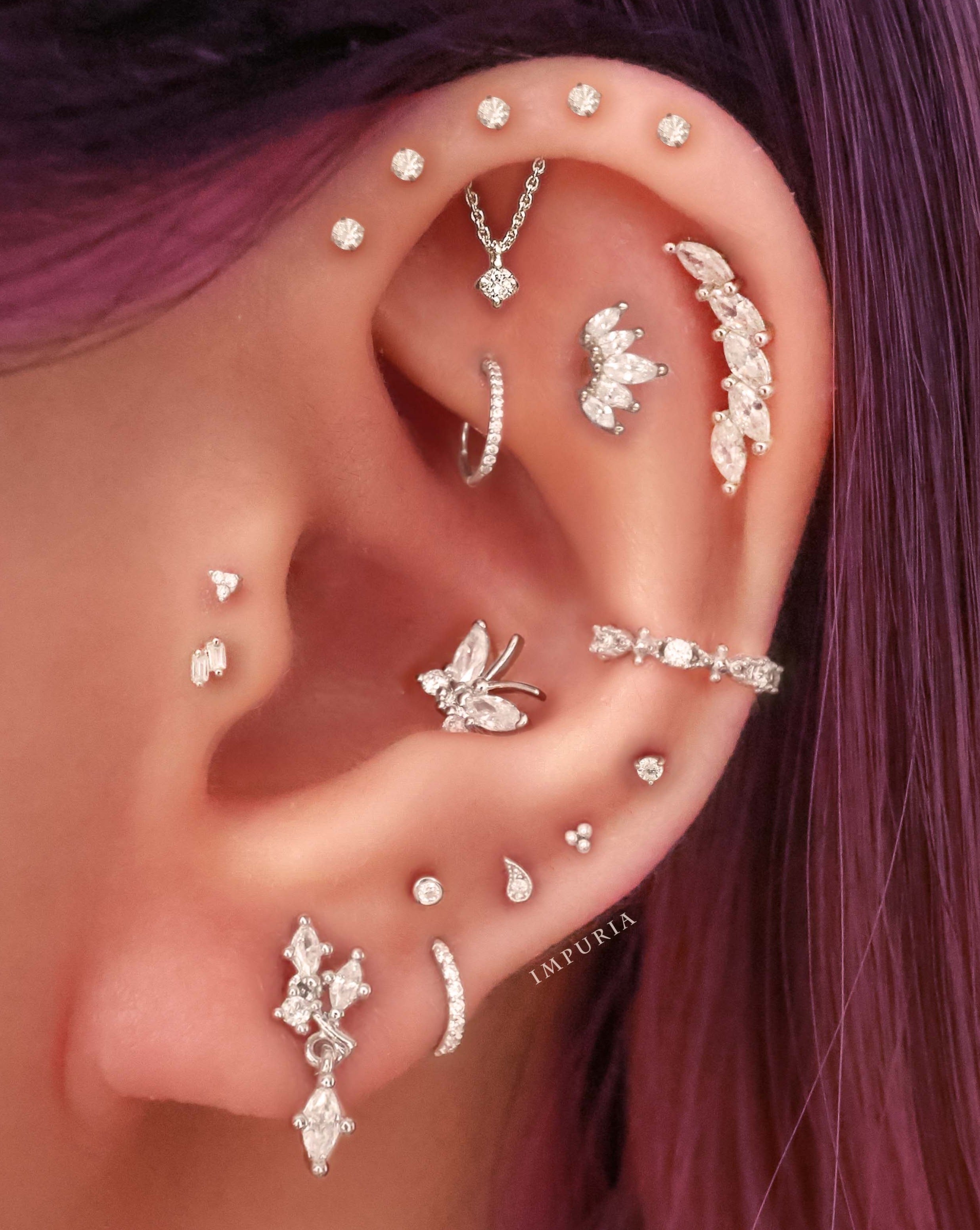 Gracie Five Cluster Ear Piercing Stud