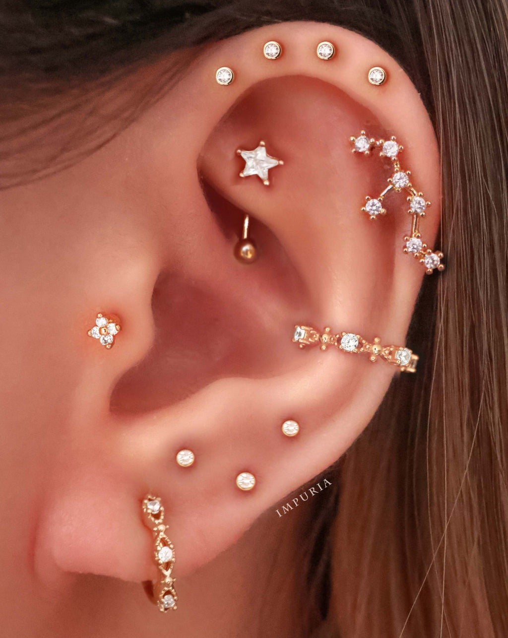 Couture Crystal Milgrain Ear Cuff Earring Set