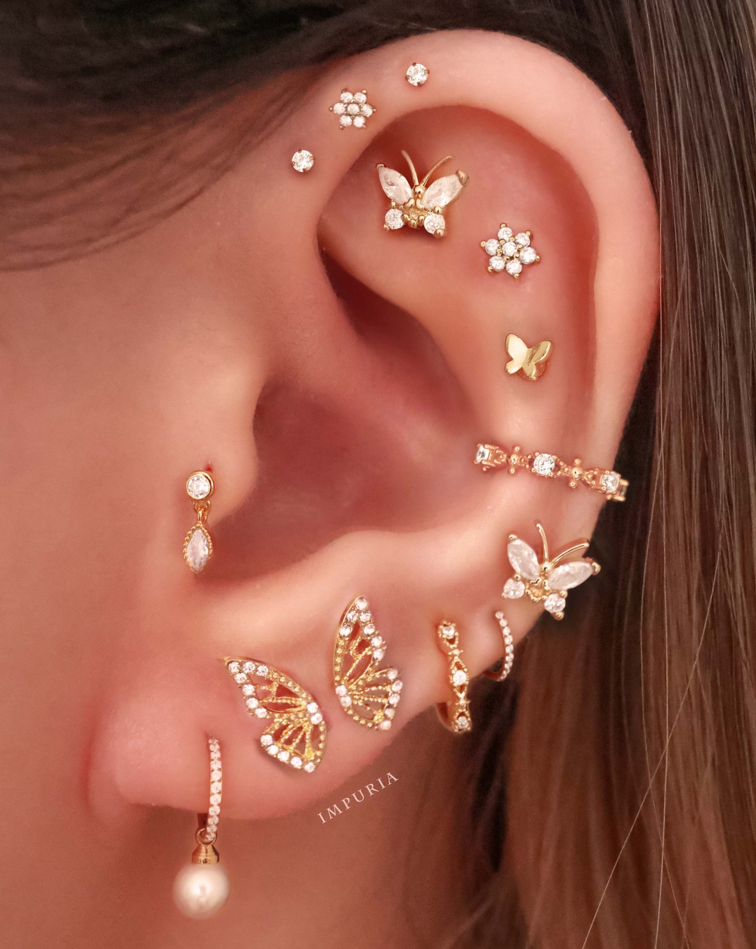 Grace Butterfly Ear Piercing Stud