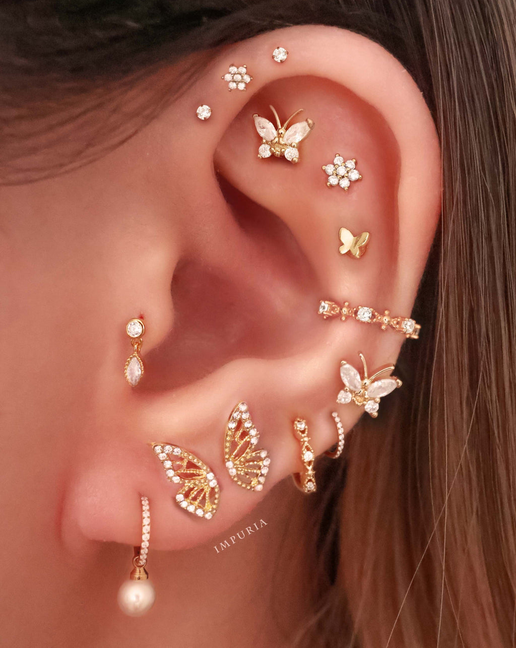 Couture Crystal Milgrain Ear Cuff Earring Set