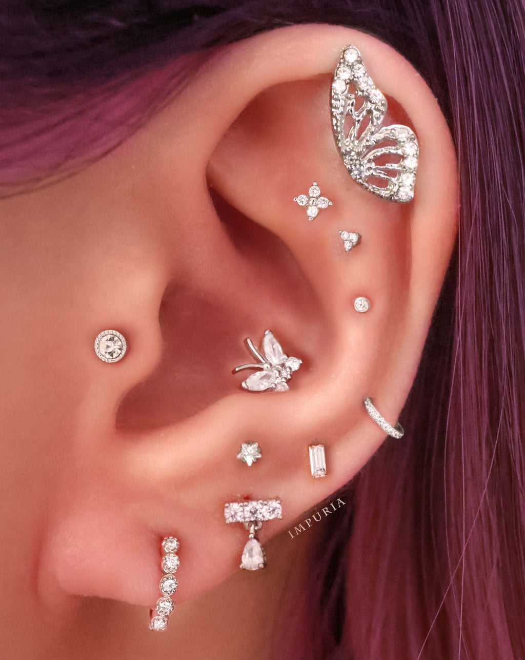 Grace Butterfly Ear Piercing Stud