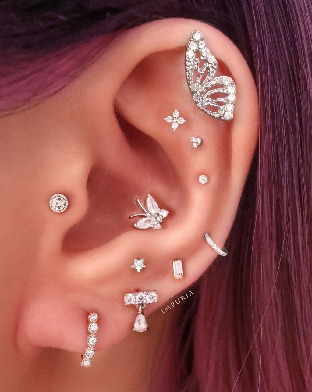 Lucine Baguette Ear Piercing Stud