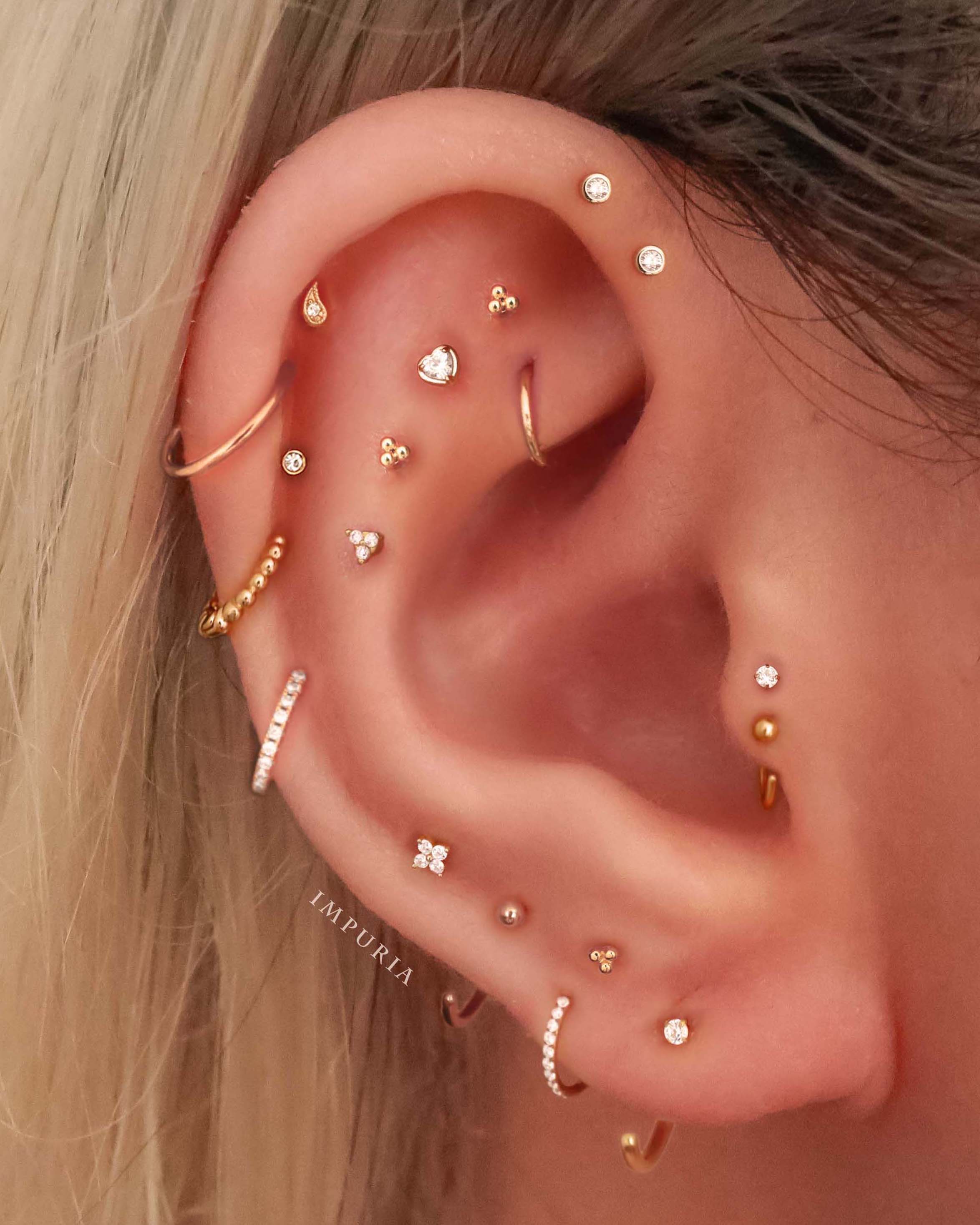 Em Minimalist Polished Ball Hoop Ring Earrings