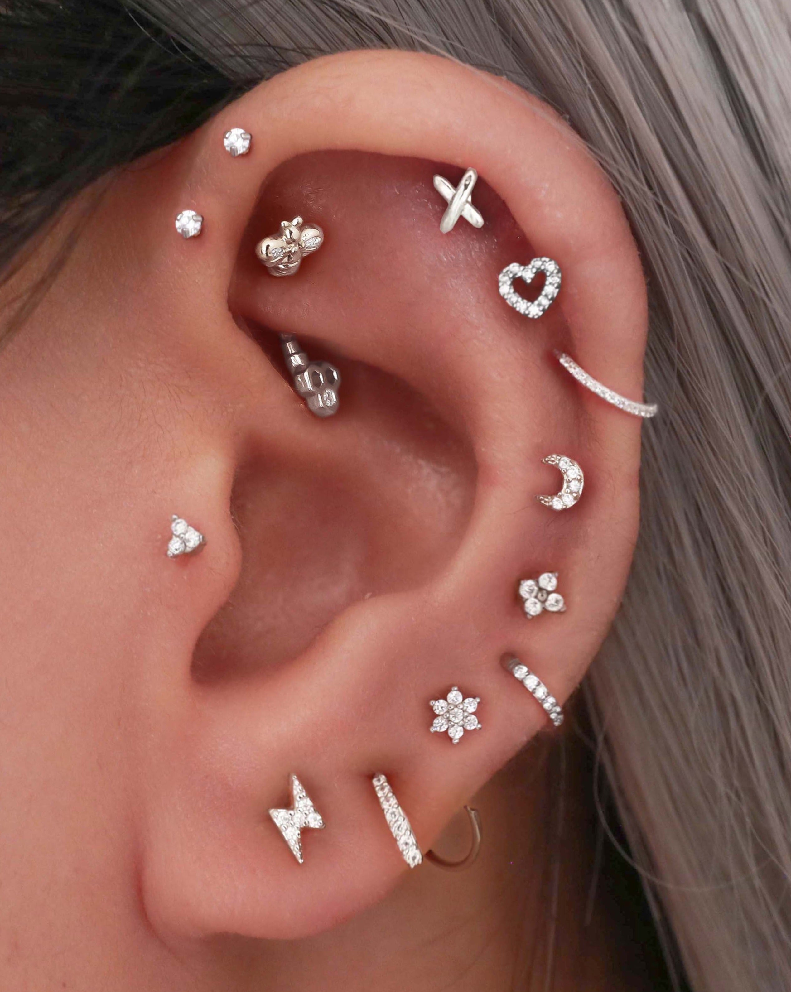Blink Lightning Bolt Ear Piercing Stud