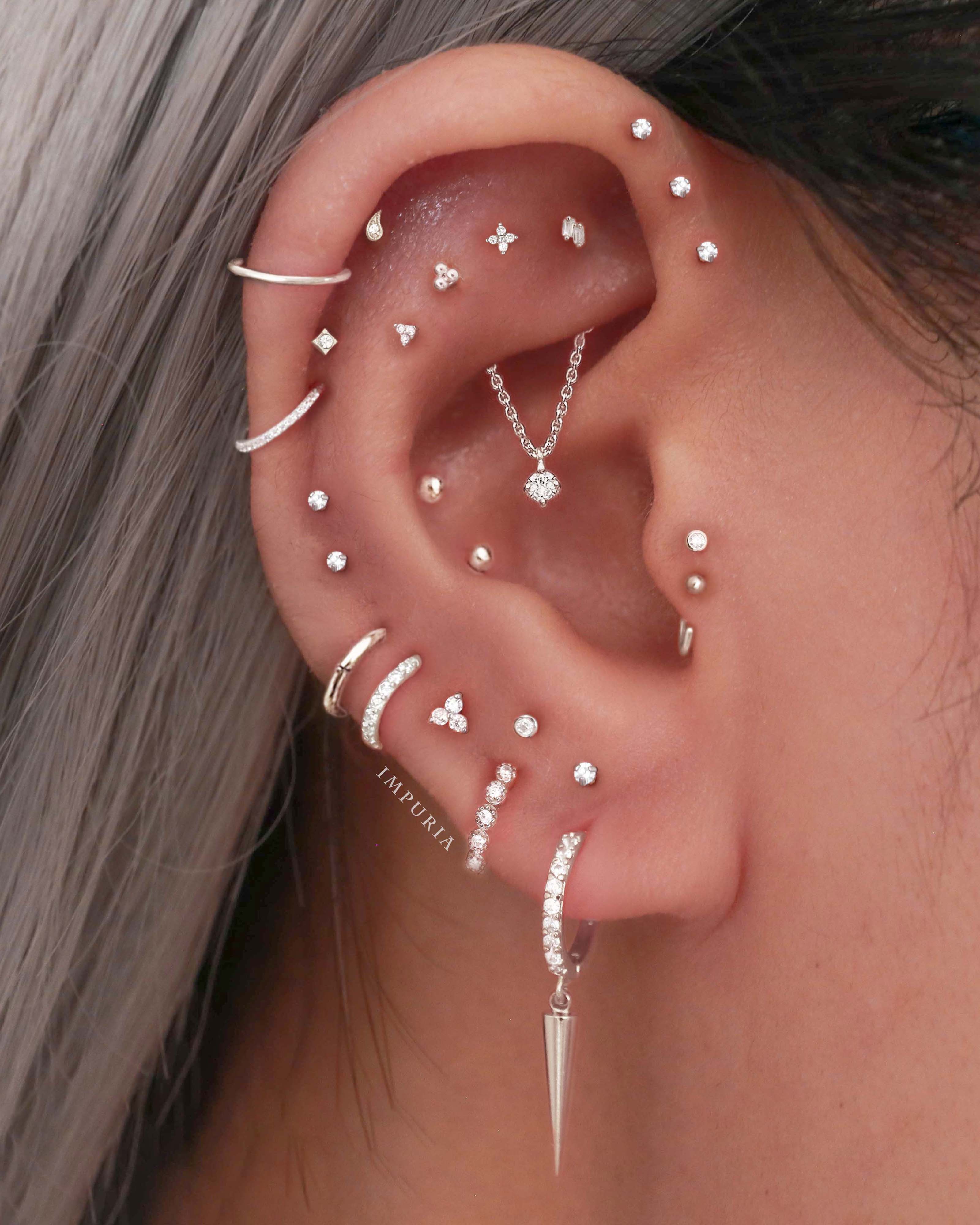 Em Minimalist Polished Ball Hoop Ring Earrings