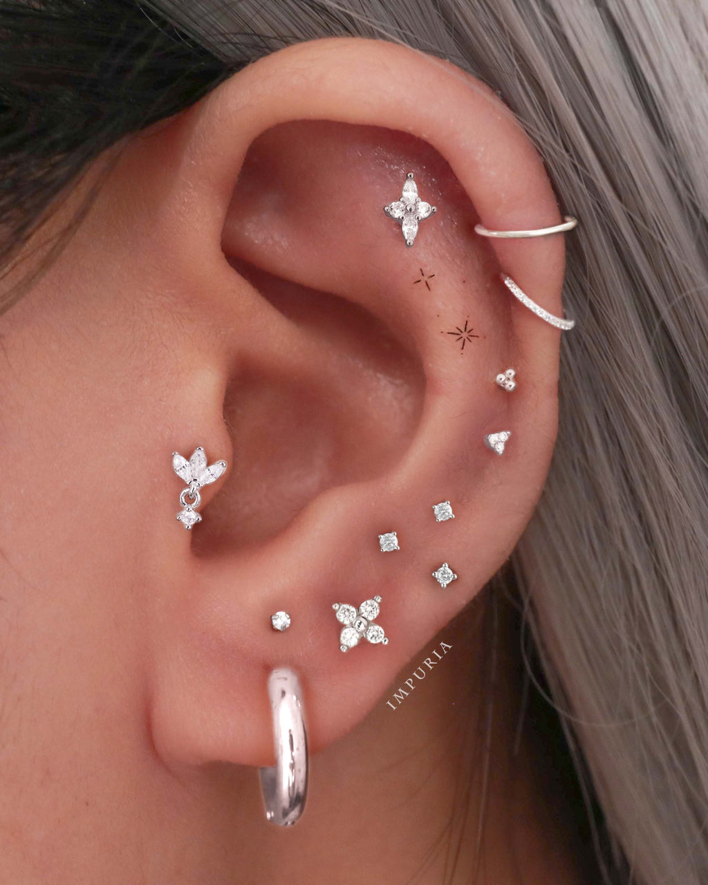 Aurora Princess Royal Ear Piercing Stud