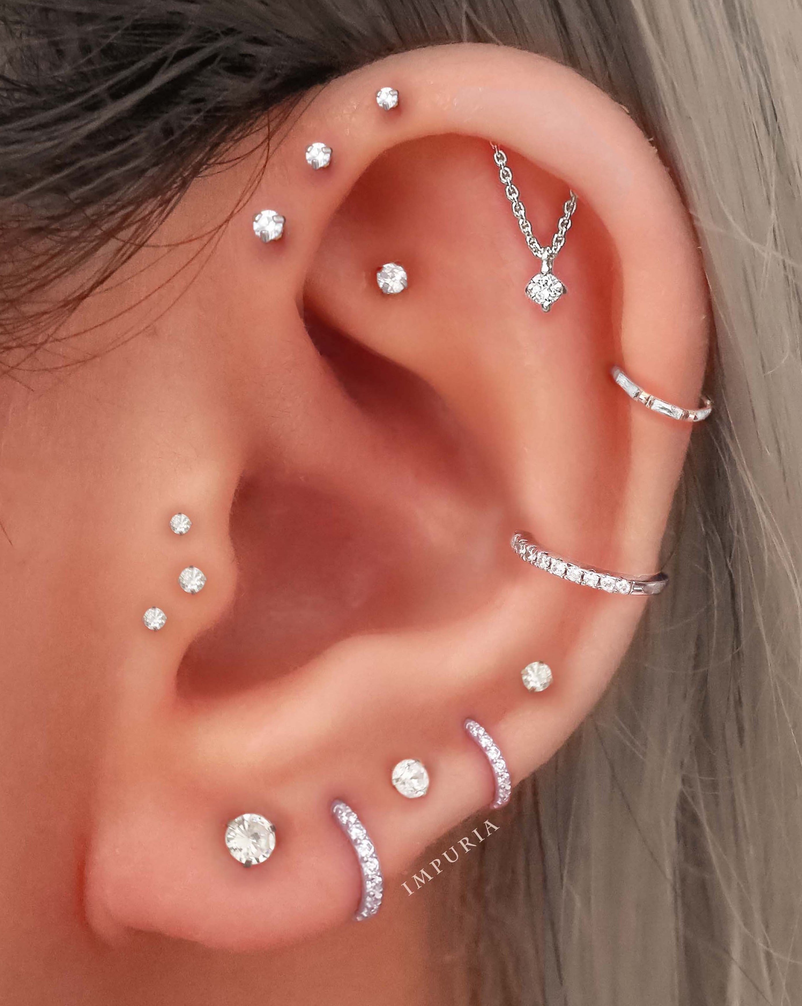 Glitter Crystal Pave Eternity Ear Cuff Earring Set