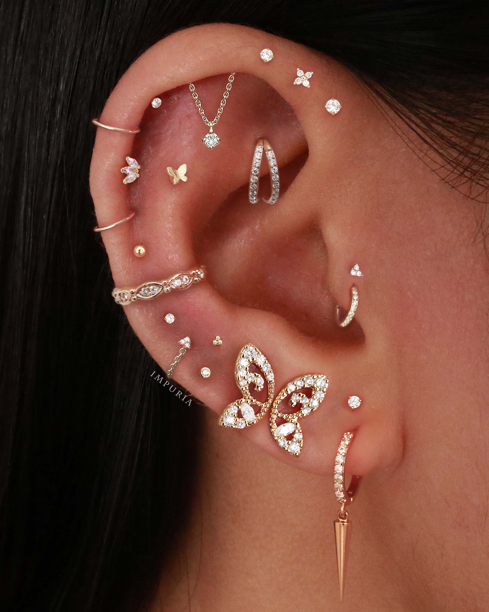 Em Minimalist Polished Ball Hoop Ring Earrings