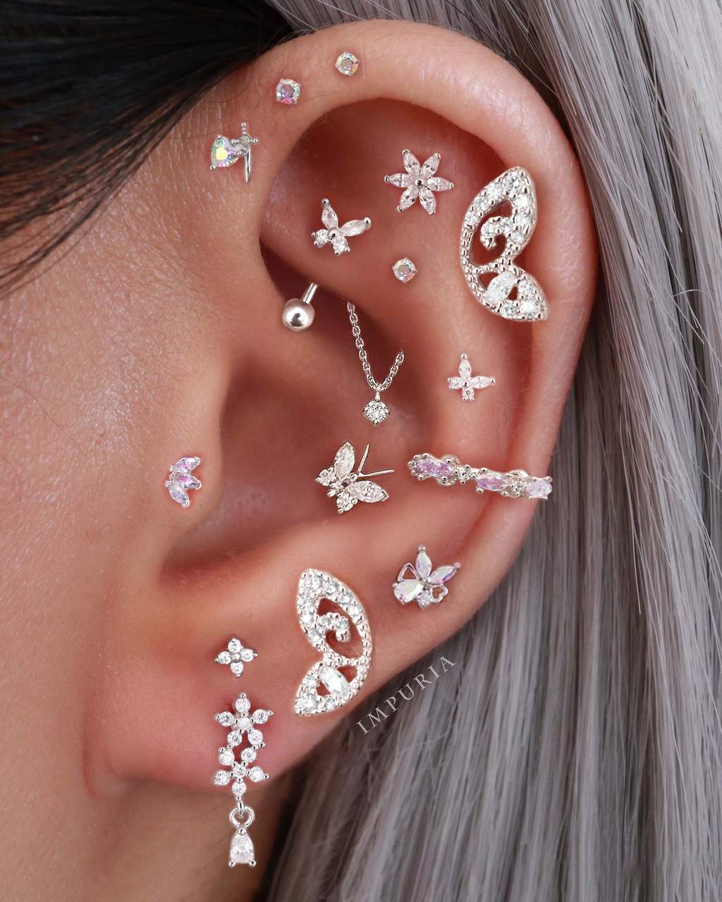 Moonlight Butterfly Ear Piercing Stud