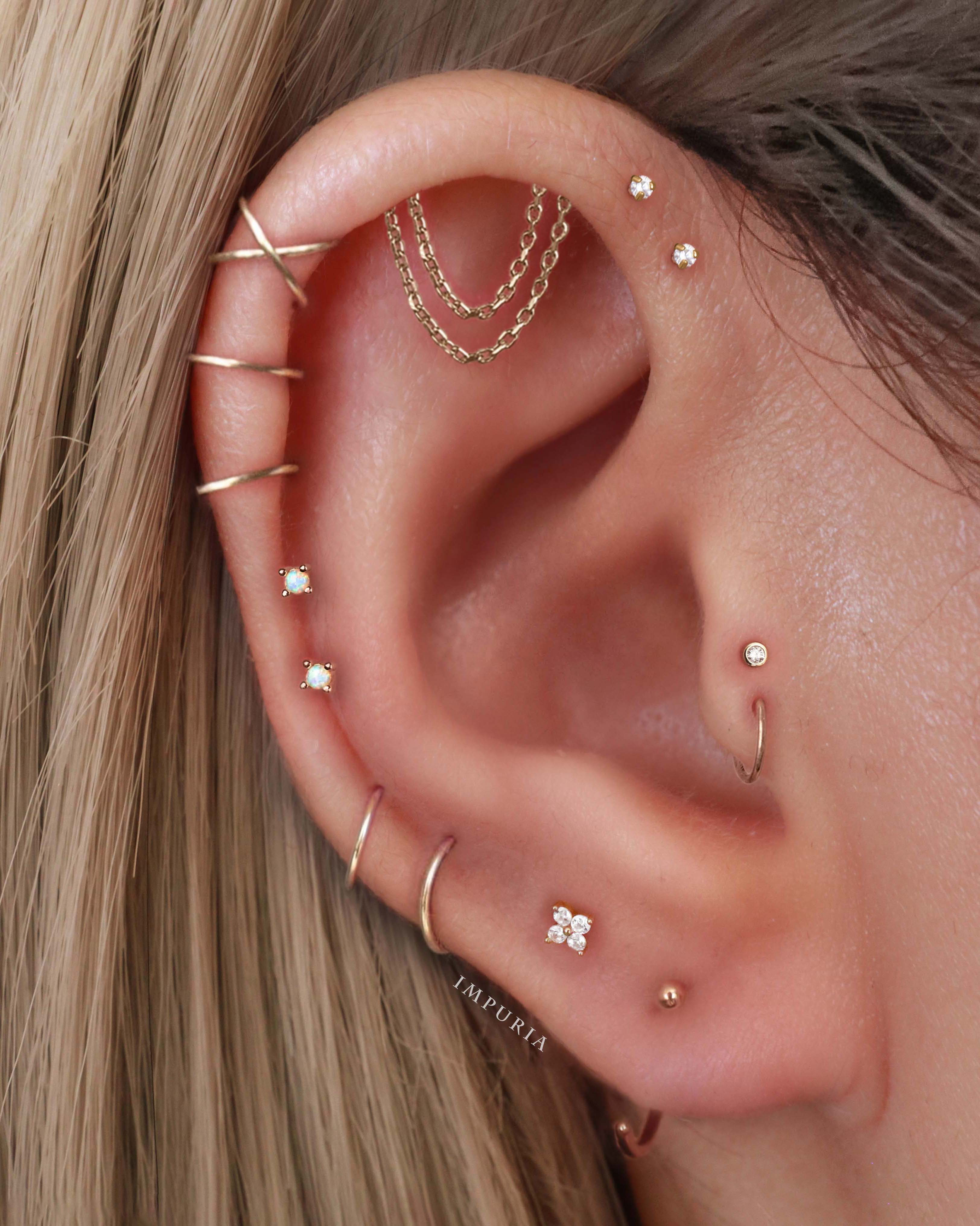 Em Minimalist Polished Ball Hoop Ring Earrings