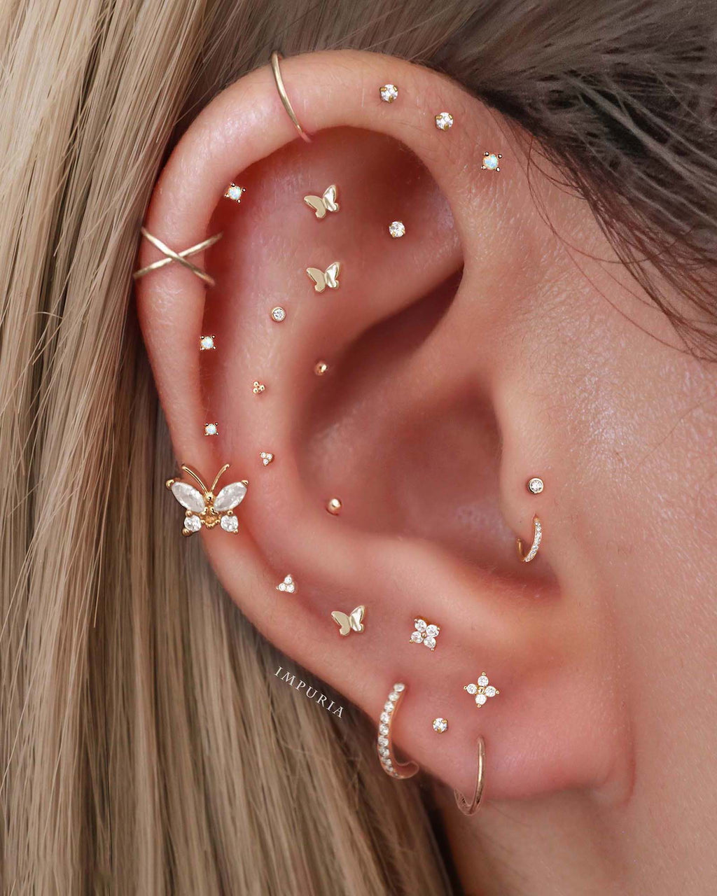 Em Minimalist Polished Ball Hoop Ring Earrings