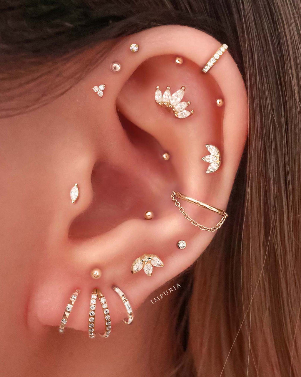Harlow Five Marquise Ear Piercing Stud
