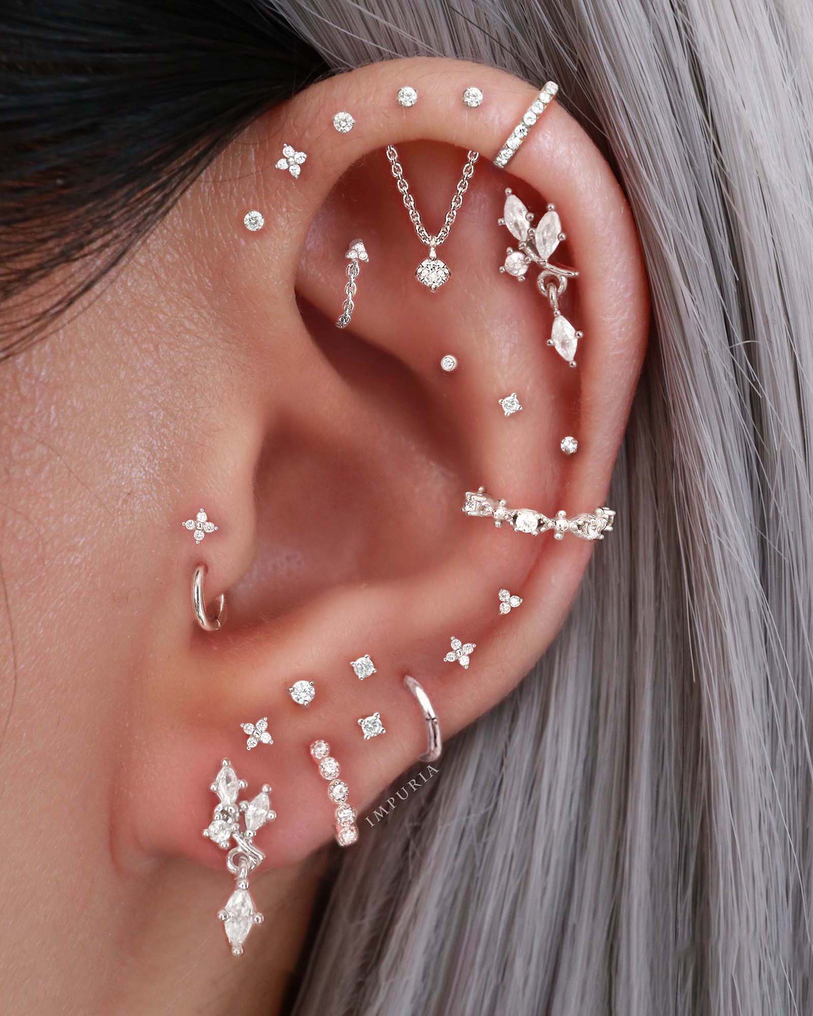 Couture Crystal Milgrain Ear Cuff Earring Set