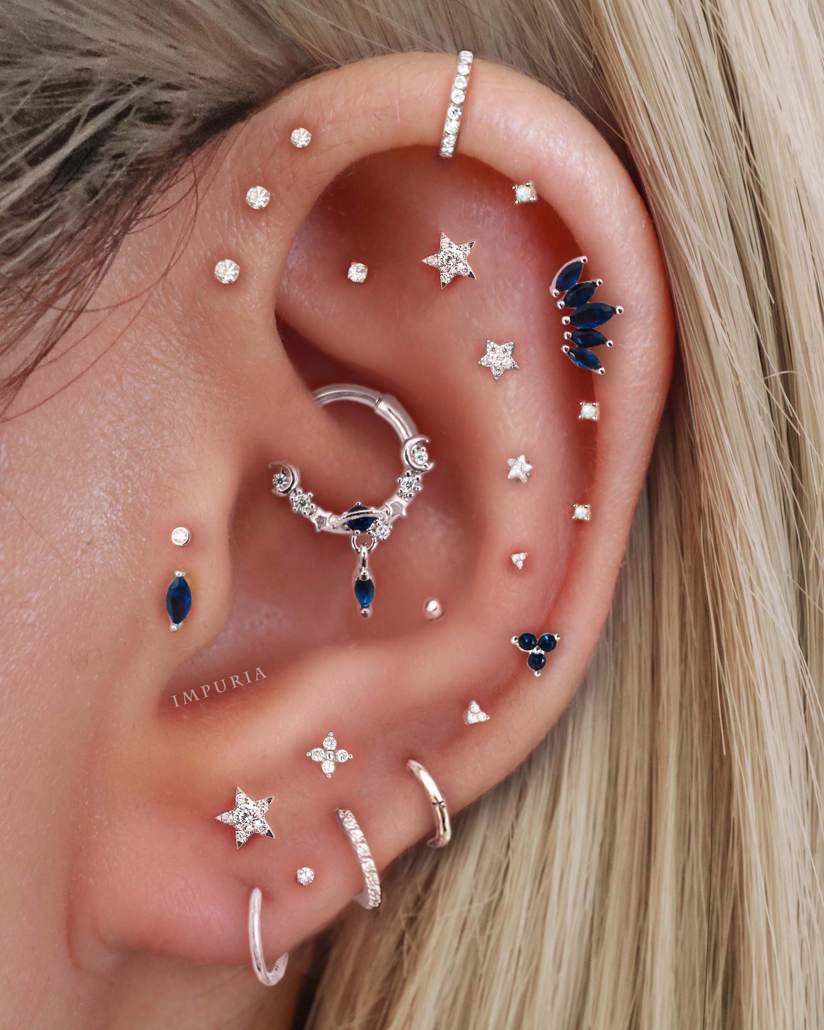 Harlow Five Marquise Ear Piercing Stud