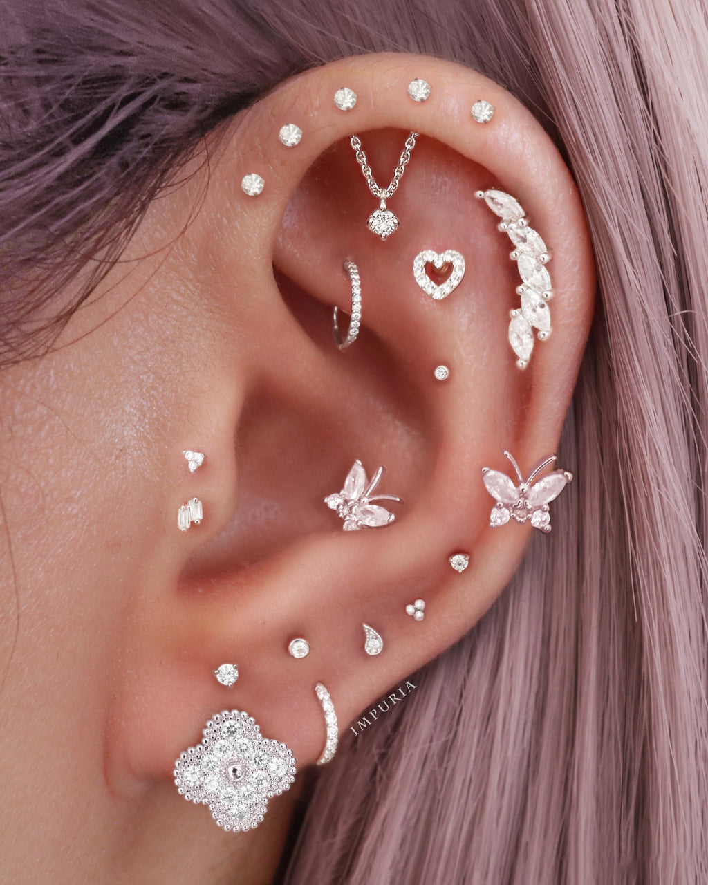 Rainn Teardrop Crystal Ear Piercing Earring Stud