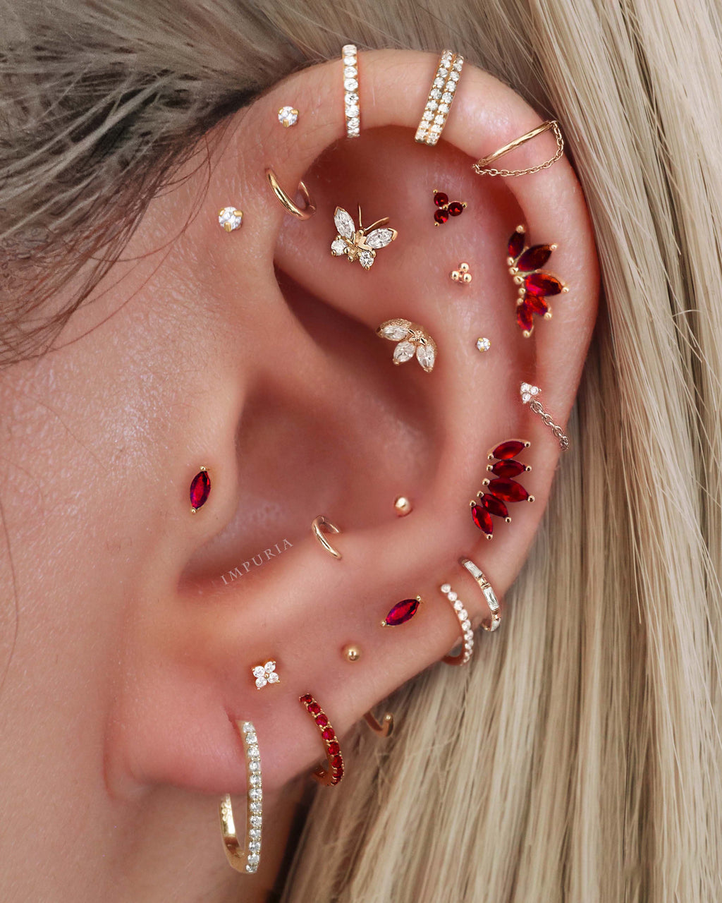 Ember Link Chain Ear Piercing Earring Stud